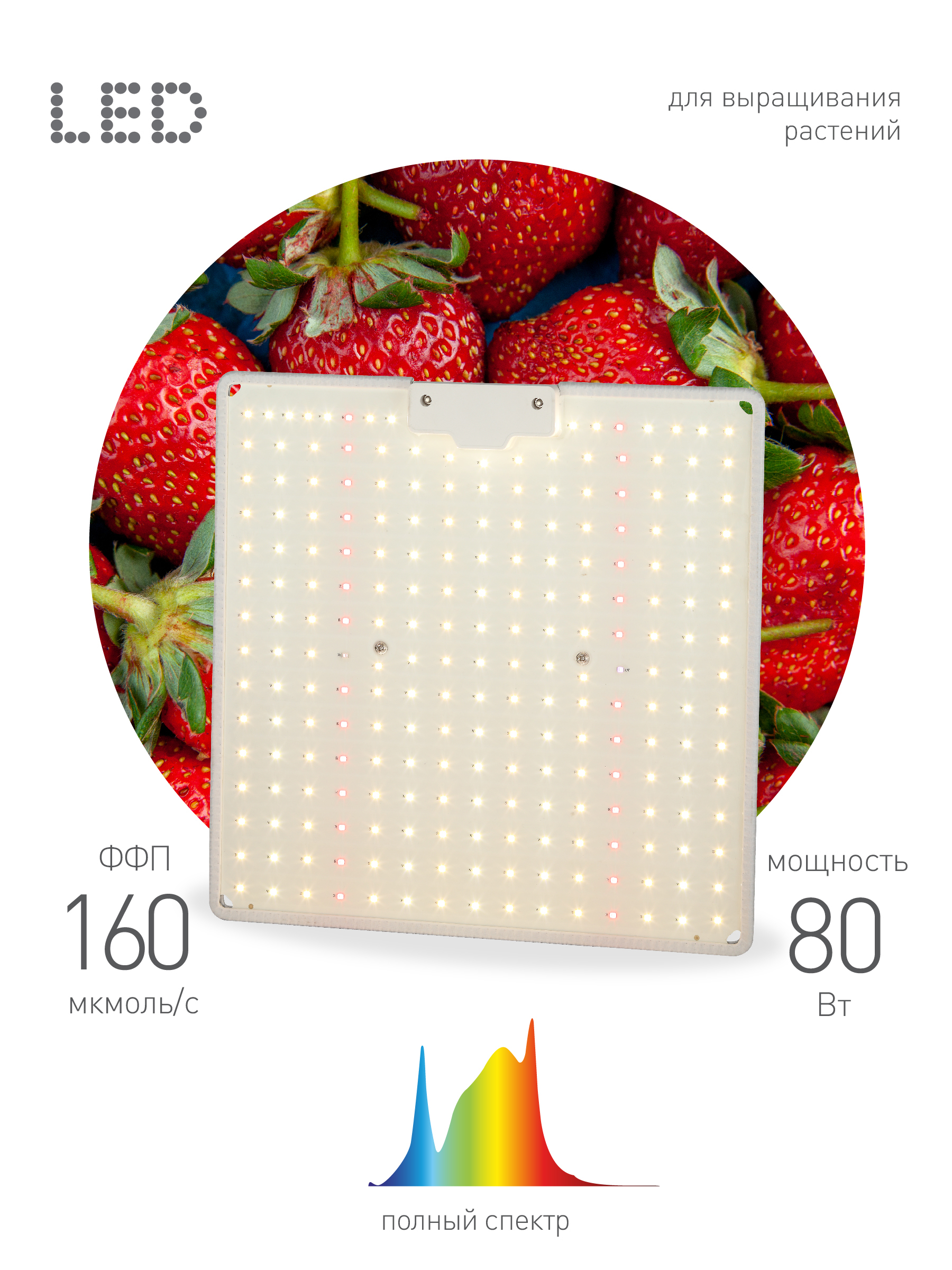 Квантум борд ЭРА FITO-80W-LED-QB Quantum board фитопрожектор полного спектра 80 Вт 3500К