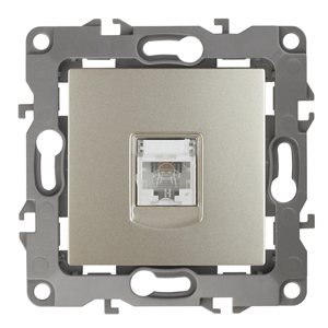 Розетка ЭРА Серия 12 12-3105-04 телефонная RJ11 IP20 шампань