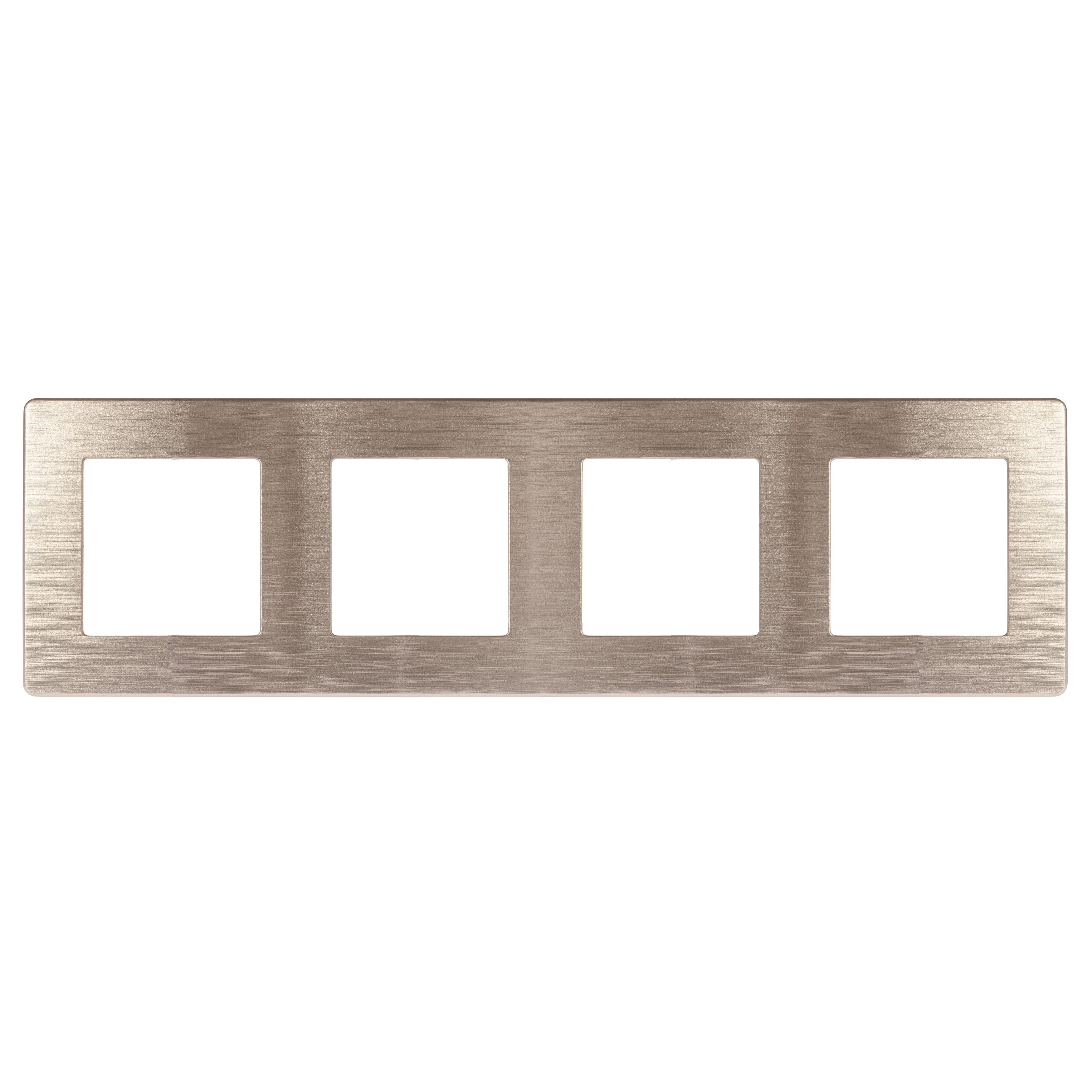 Рамка для розеток и выключателей ЭРА Серия 12 12-5104-04 на 4 поста, Сатин, шампань