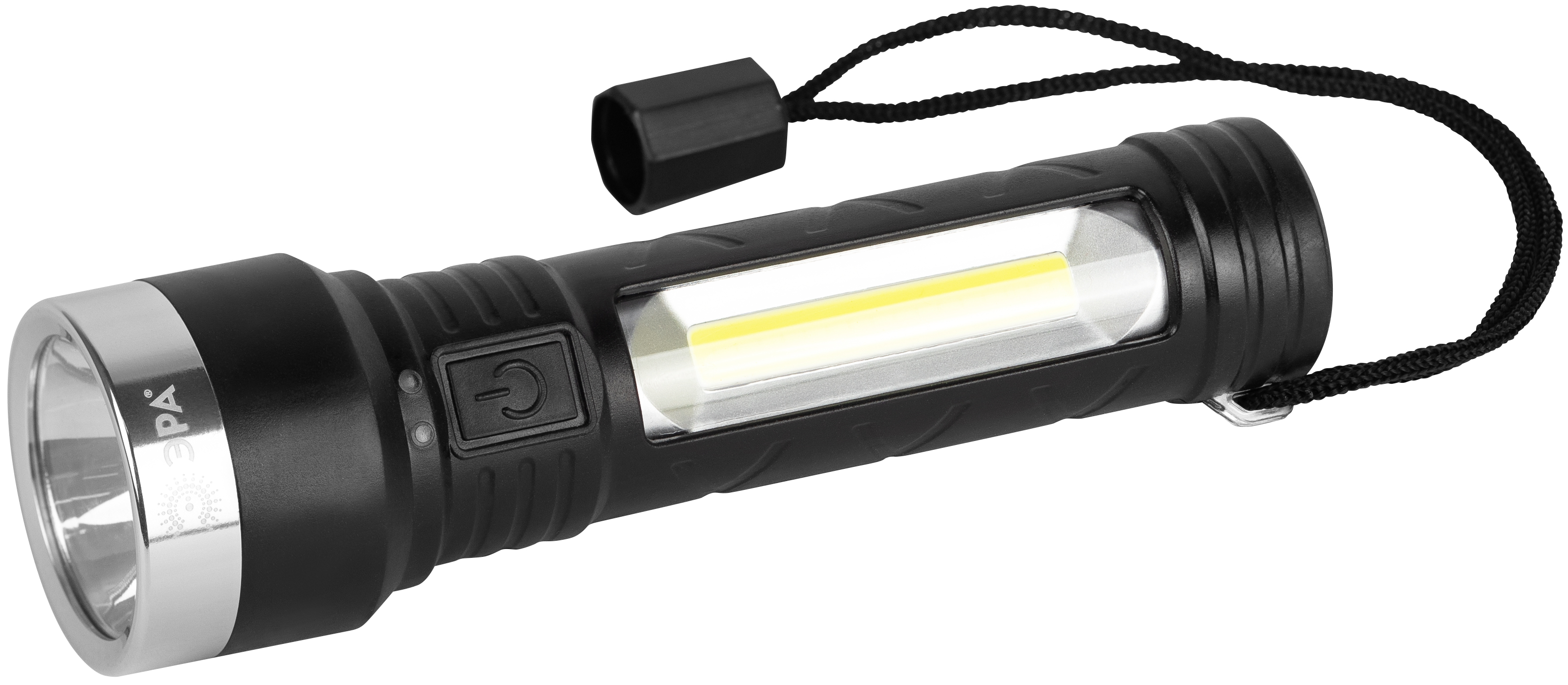 Светодиодный фонарь ЭРА UA-501 универсальный, аккумуляторный, COB+LED, 5 Вт, резина