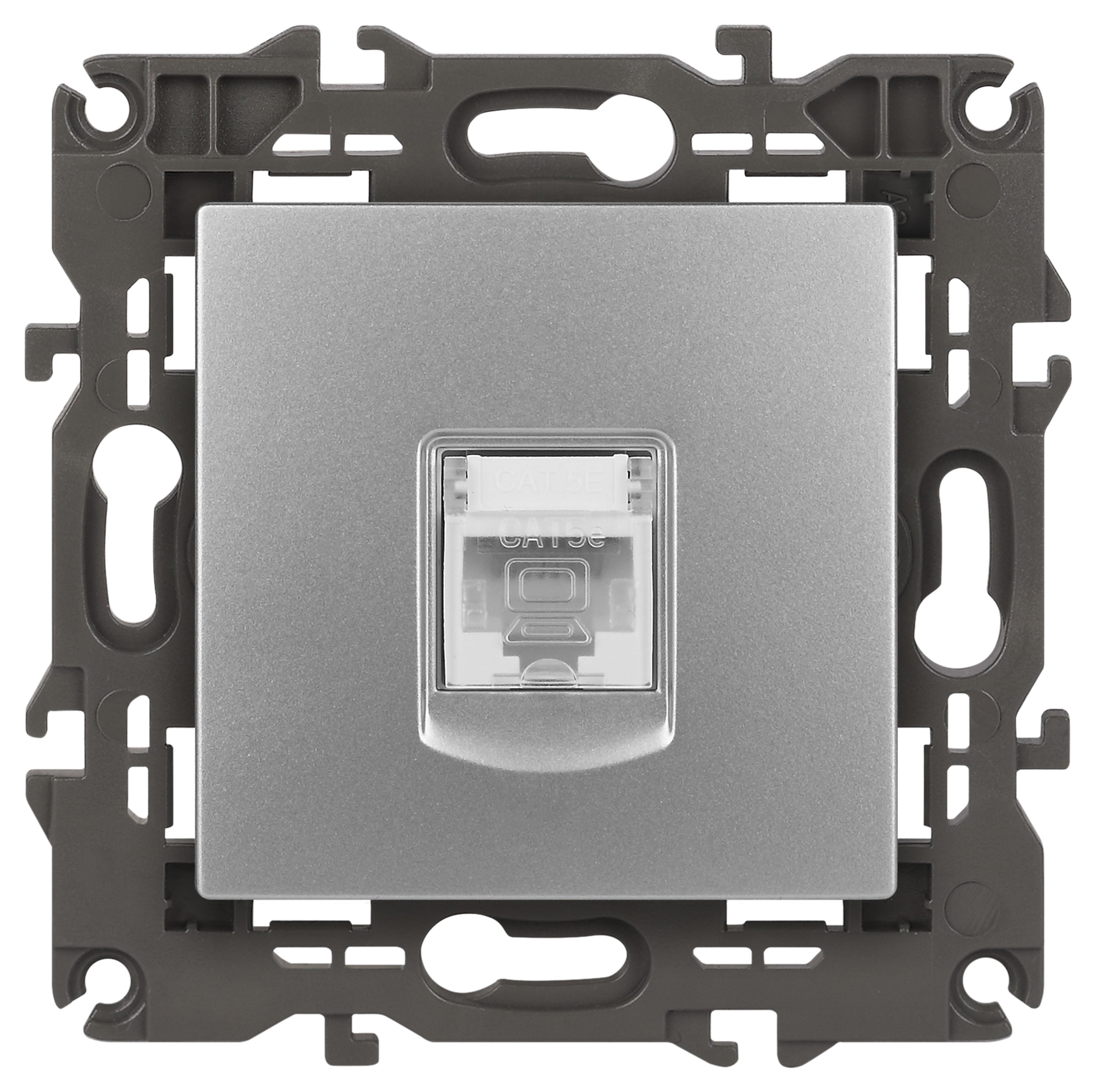 Розетка ЭРА Elegance 14-3107-03 информационная RJ45 IP20 алюминий