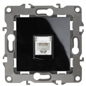 Розетка ЭРА Серия 12 12-3105-06 телефонная RJ11 IP20 чёрный