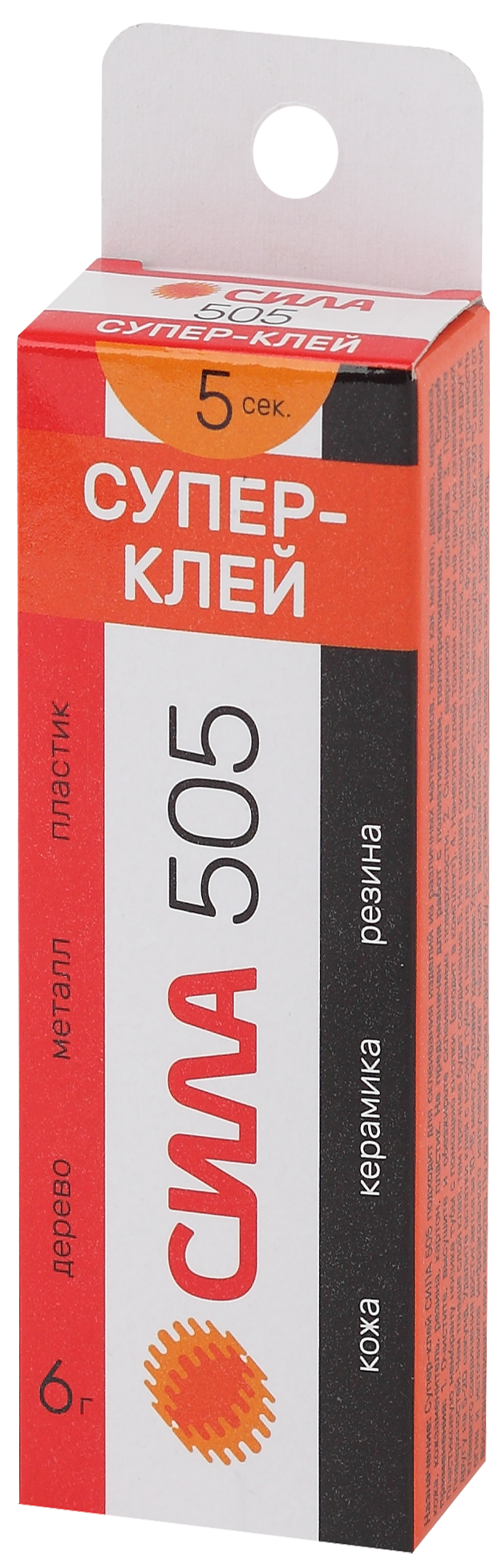 Супер-клей СИЛА 505-6 6 г пластик туба в коробке