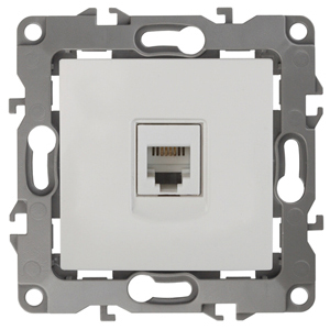 Розетка ЭРА Серия 12 12-3105-01 телефонная RJ11 IP20 белый