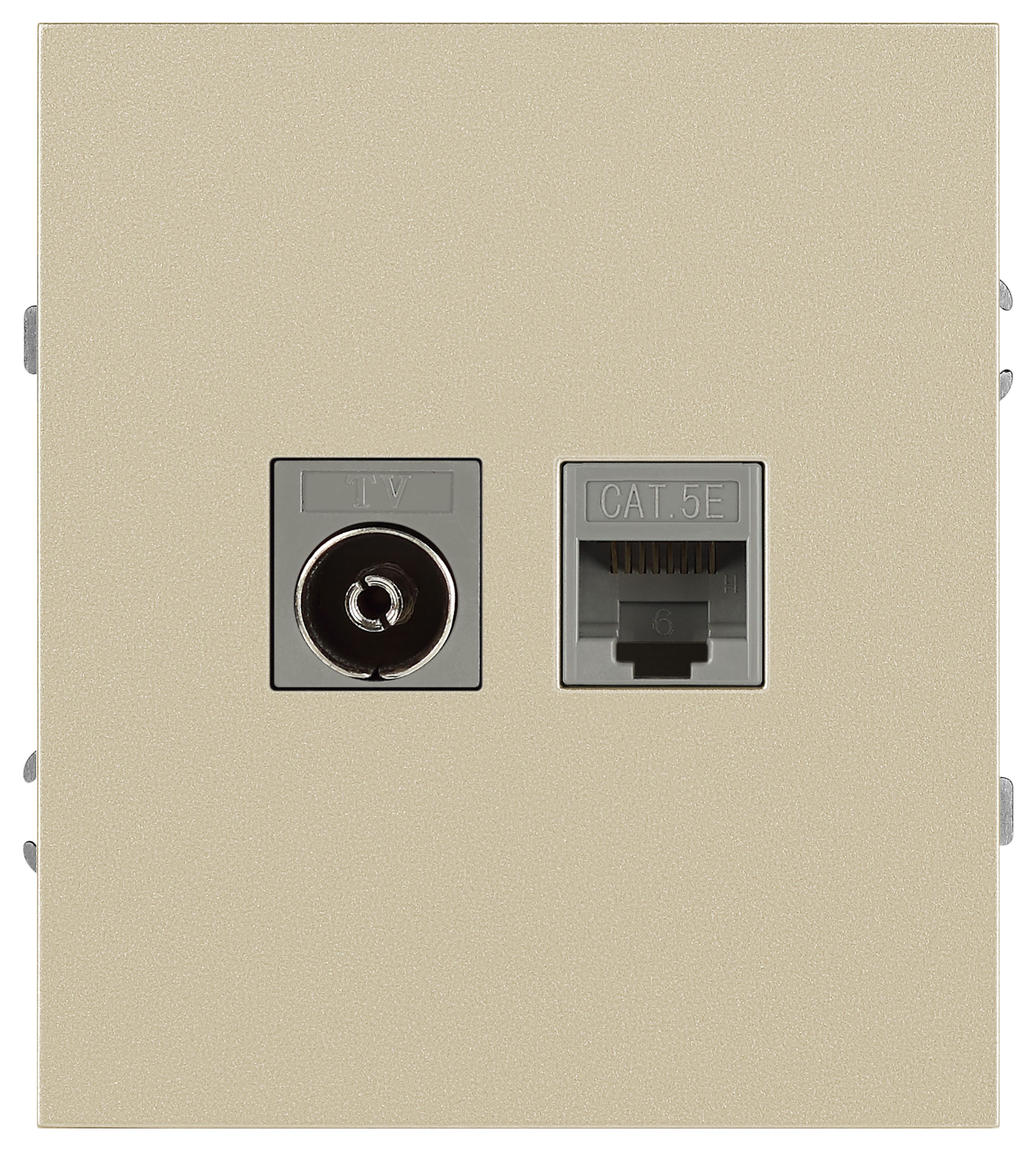 Розетка ЭРА Arktik 16-3110-04 комбинированная RJ45+TV шампань