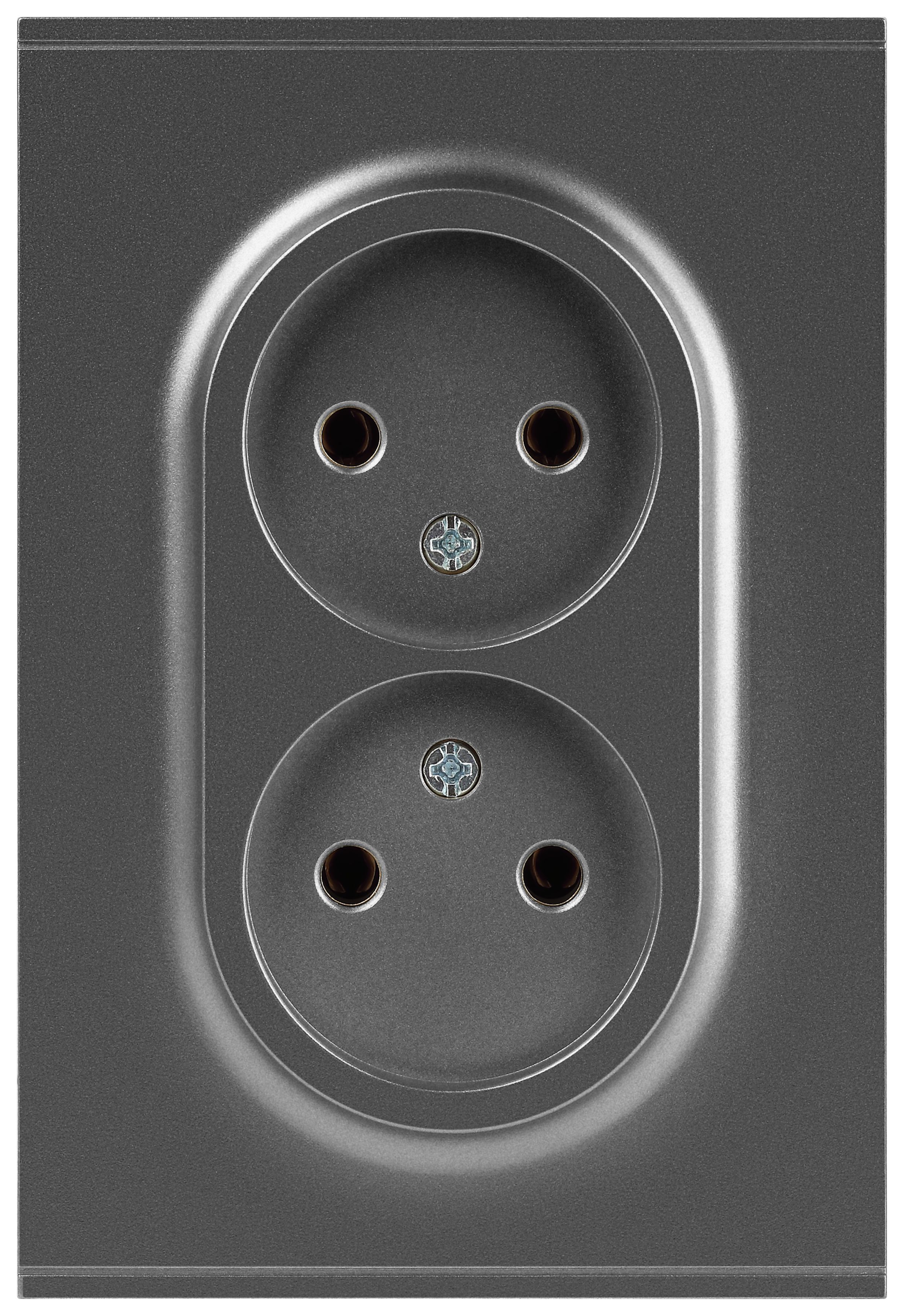 Розетка ЭРА Arktik 16-2107-06 без заземления двойная 2X2P 16А-250В графит