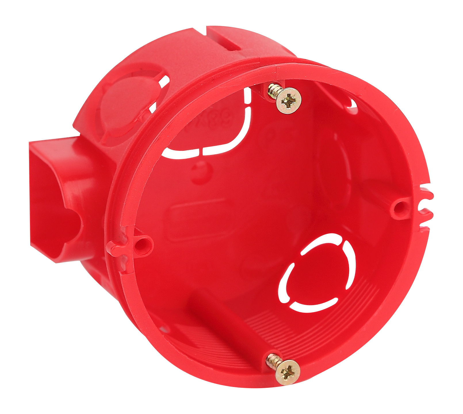 Коробка установочная ЭРА KUTS-68-42-s-red усиленная для твердых стен с саморезами, стыковочные узлы