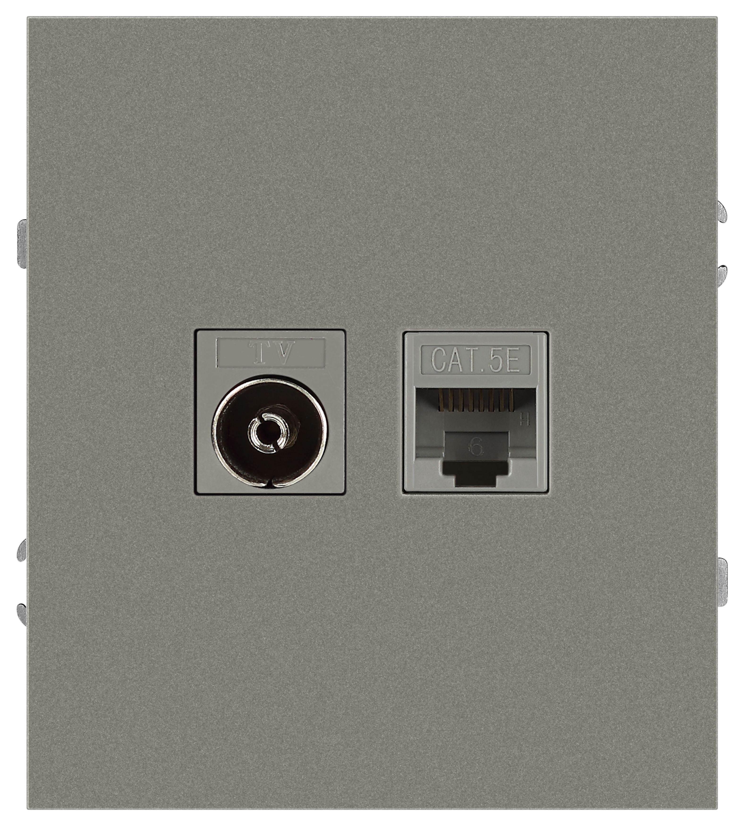 Розетка ЭРА Arktik 16-3110-07 комбинированная RJ45+TV титан