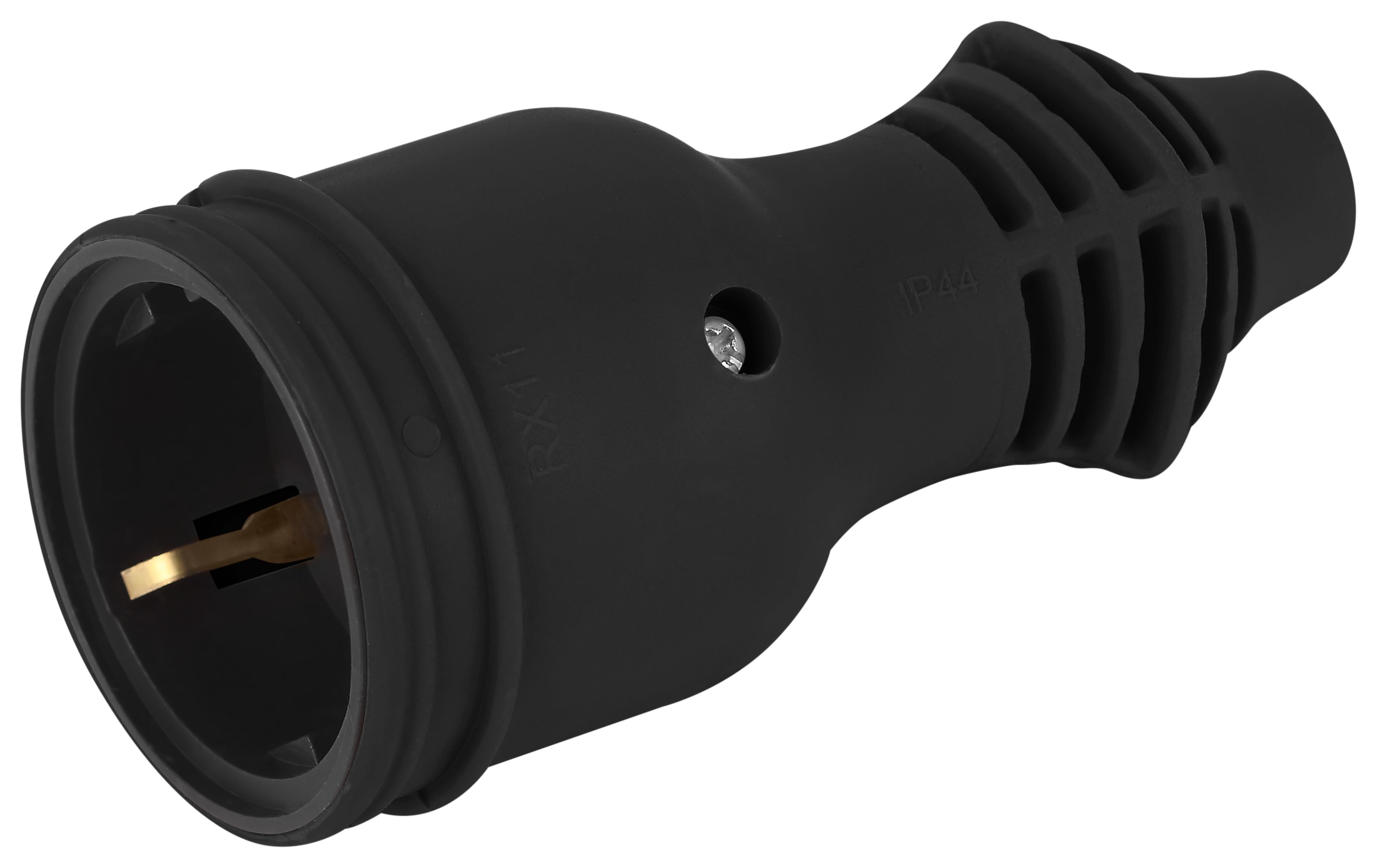 Розетка ЭРА RX11-B-IP44 каучуковая c заземлением 16А IP44 прямая черная