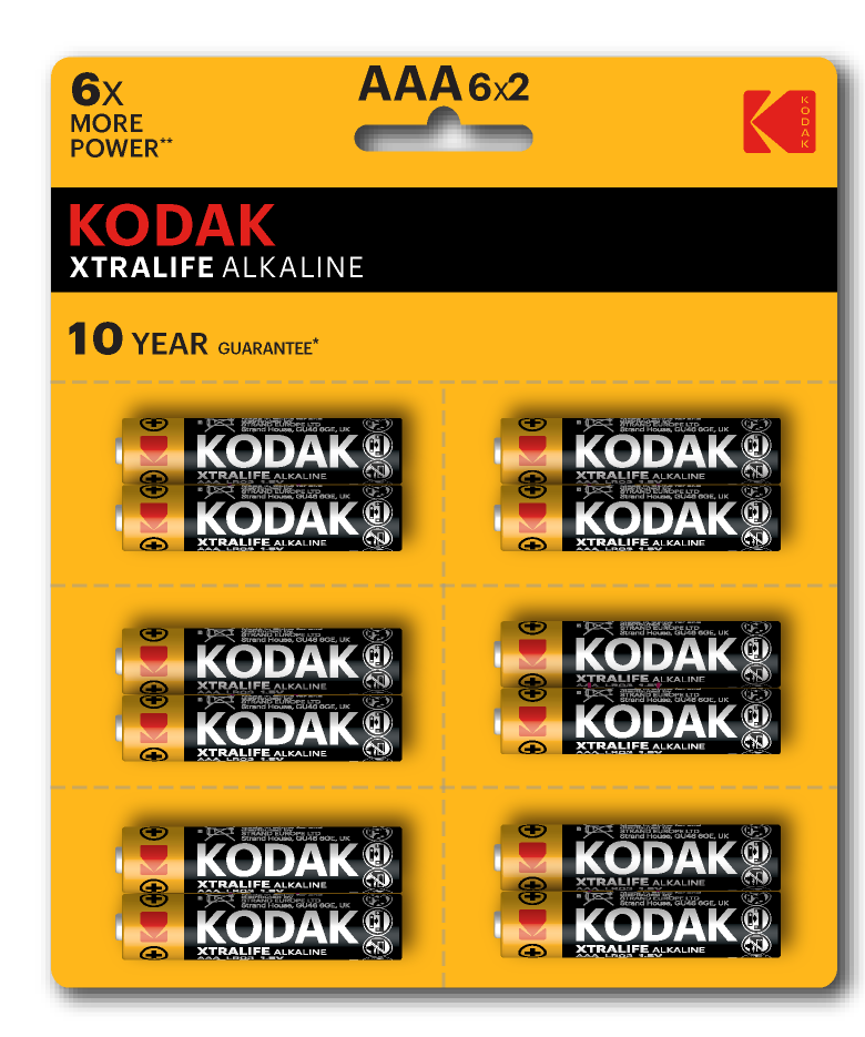 Батарейки Kodak LR03-12BL perforated (6x2BL) XTRALIFE Alkaline [KAAA-2x6 perf] (144/576/40320)