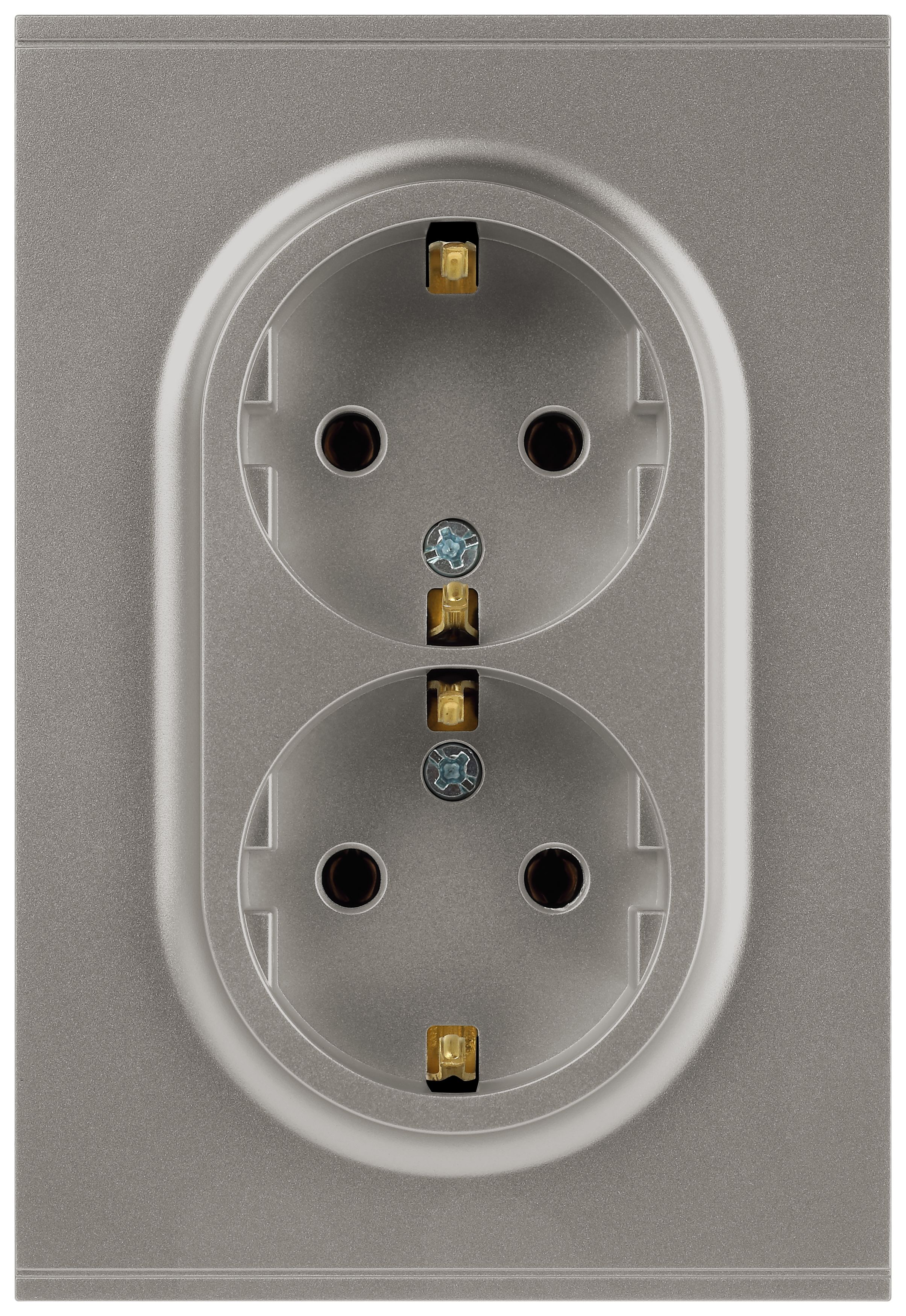 Розетка ЭРА Arktik 16-2105-07 двойная с заземлением 2X2P+E Schuko со шторками 16А-250В титан