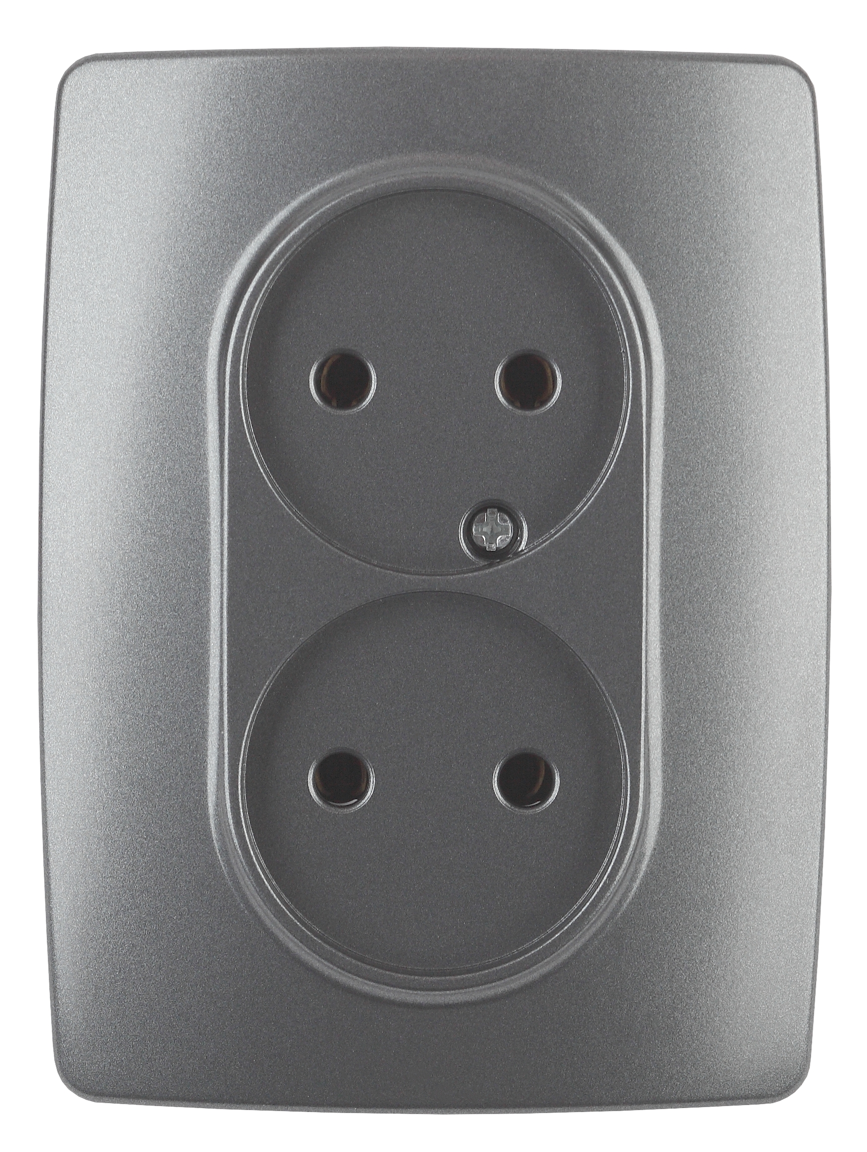 Розетка ЭРА Серия 12 12-2107-12 двойная без заземления 2X2P16A-250В IP20 графит