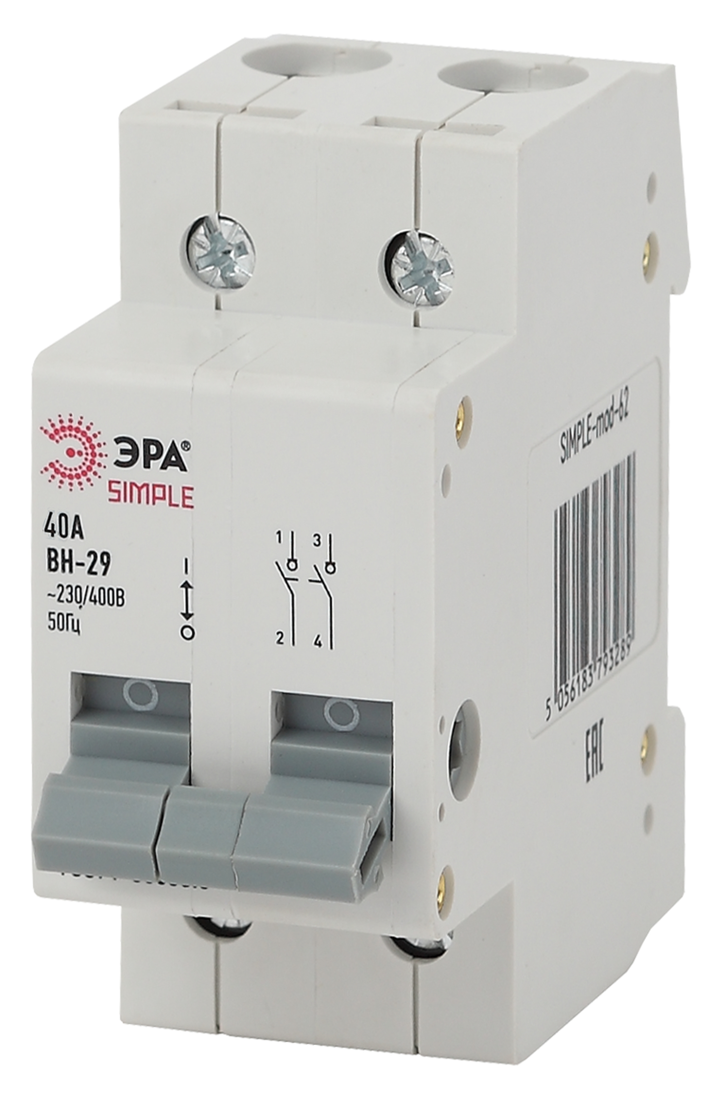 Выключатель нагрузки ЭРА SIMPLE SIMPLE-mod-61 2P 40А ВН-29