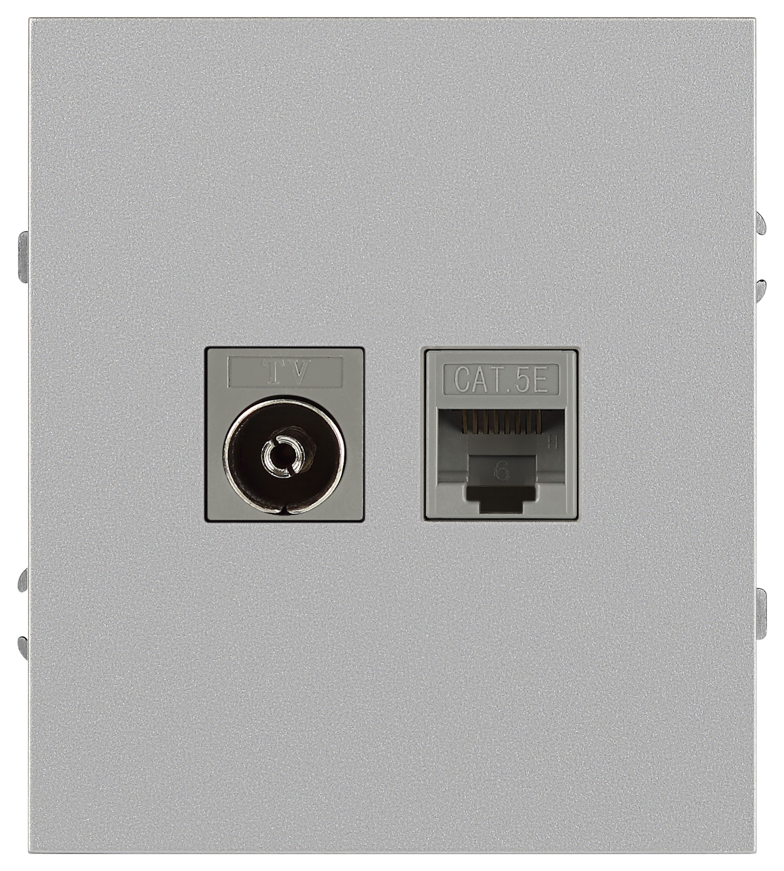 Розетка ЭРА Arktik 16-3110-03 комбинированная RJ45+TV алюминий
