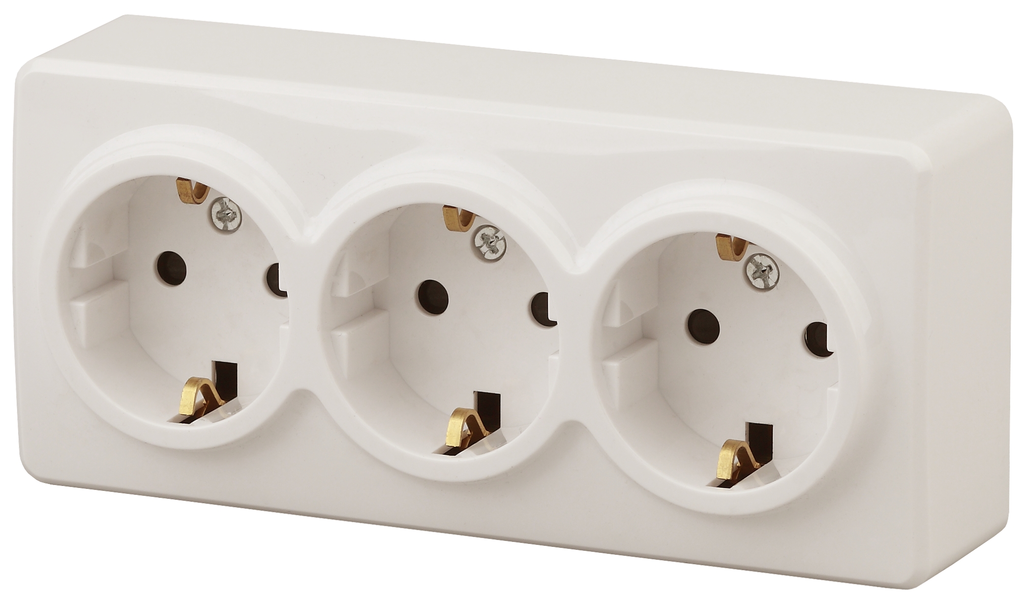 Розетка ЭРА Эксперт 11-2208-02 тройная с заземлением 3х2P+E Schuko 16A-250В IP20 ОУ горизонт. сл.кость