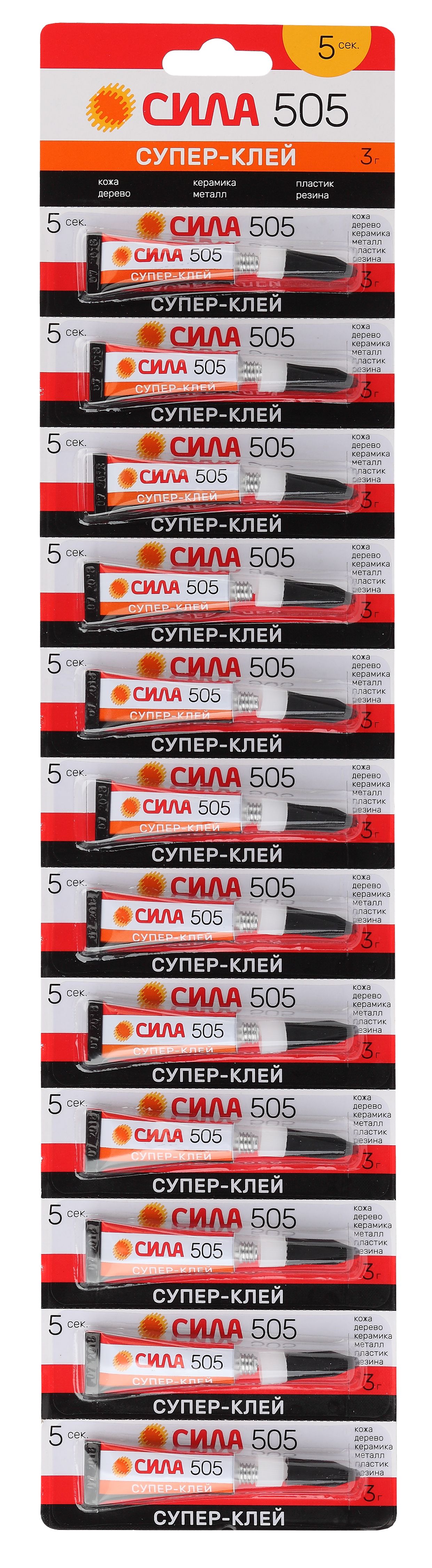 Супер-клей СИЛА SET12-505-3 Набор 12 шт на ленте 3 г