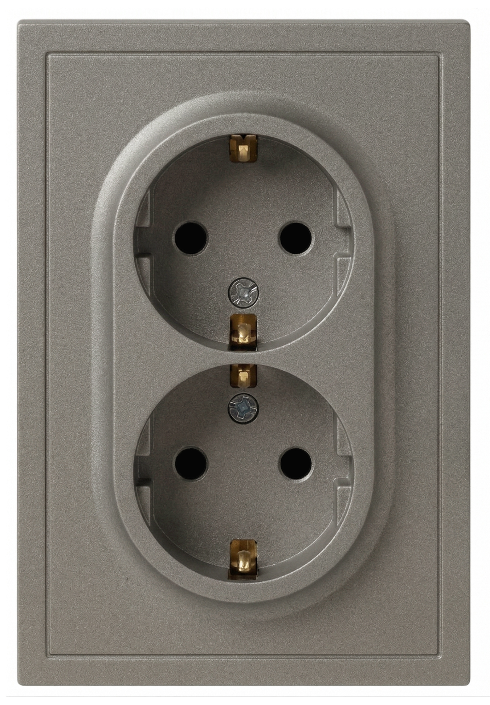 Розетка ЭРА Galaxy 15-2104-07 с заземлением двойная 2X2P+E Schuko 16А-250В IP20 титан