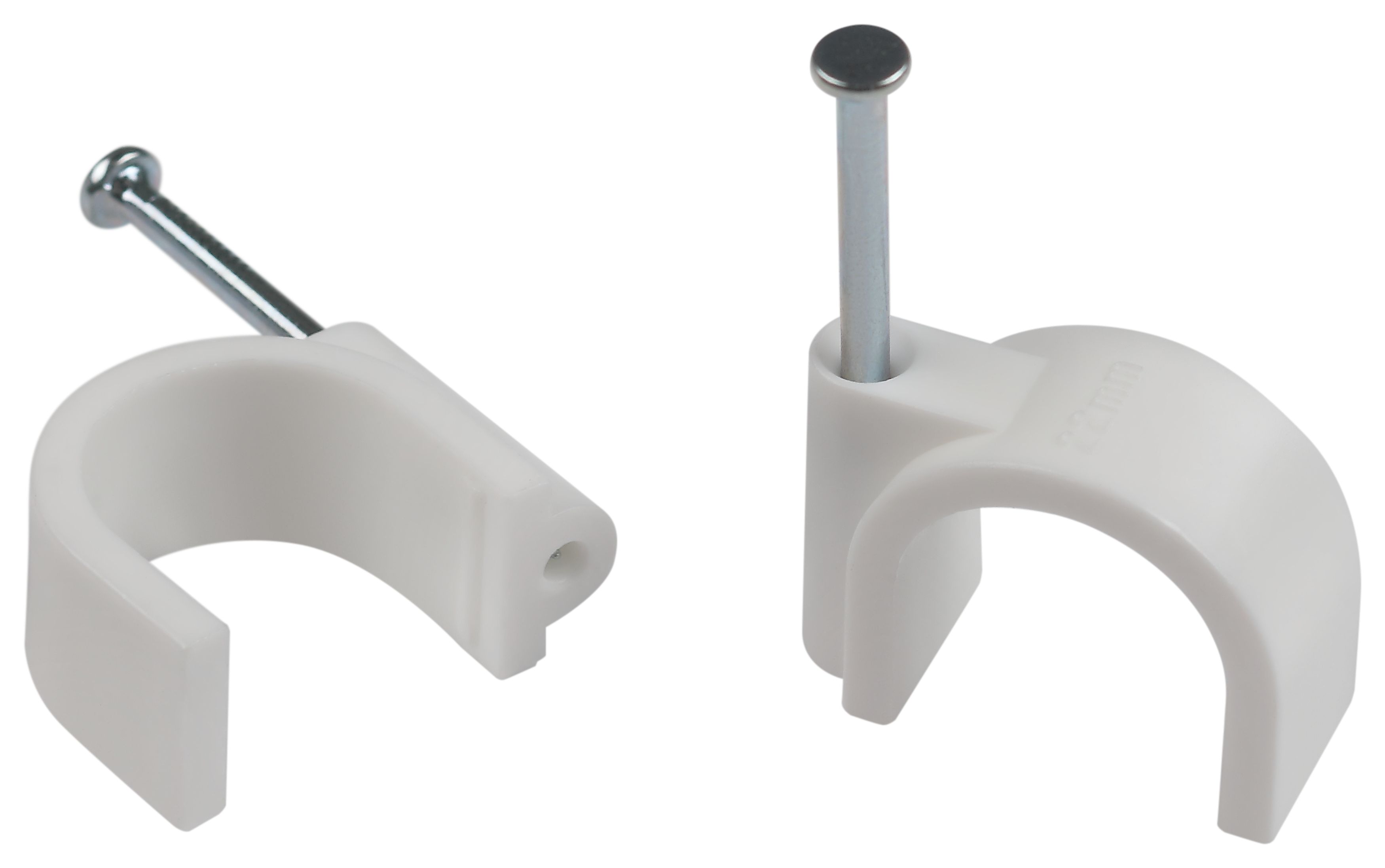 Скоба пластиковая ЭРА NO-224-577 крепежная круглая 20 мм белая (50 шт/уп)