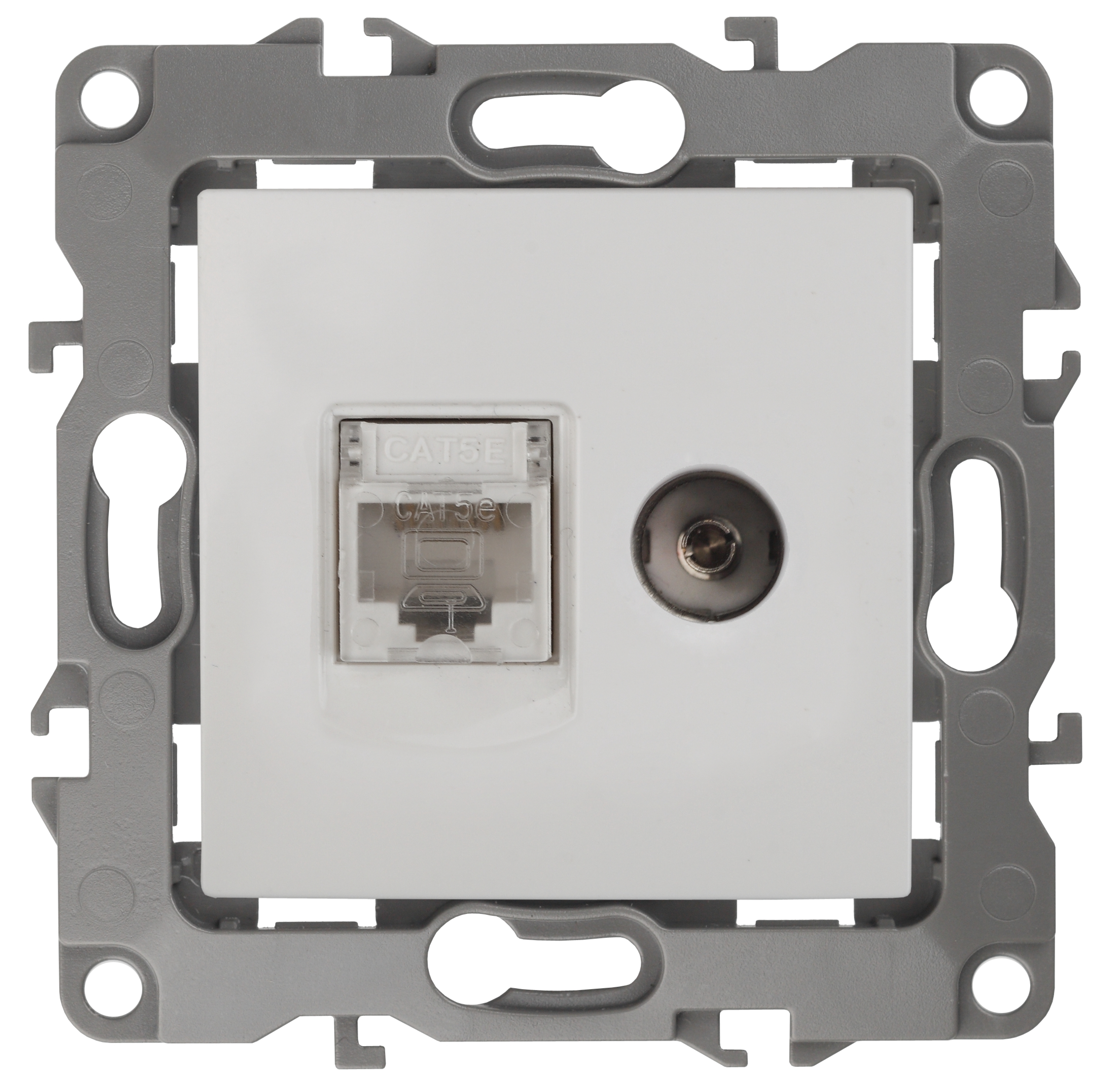 Розетка ЭРА Серия 12 12-3110-01 комбинированная RJ45+TV IP20 белый
