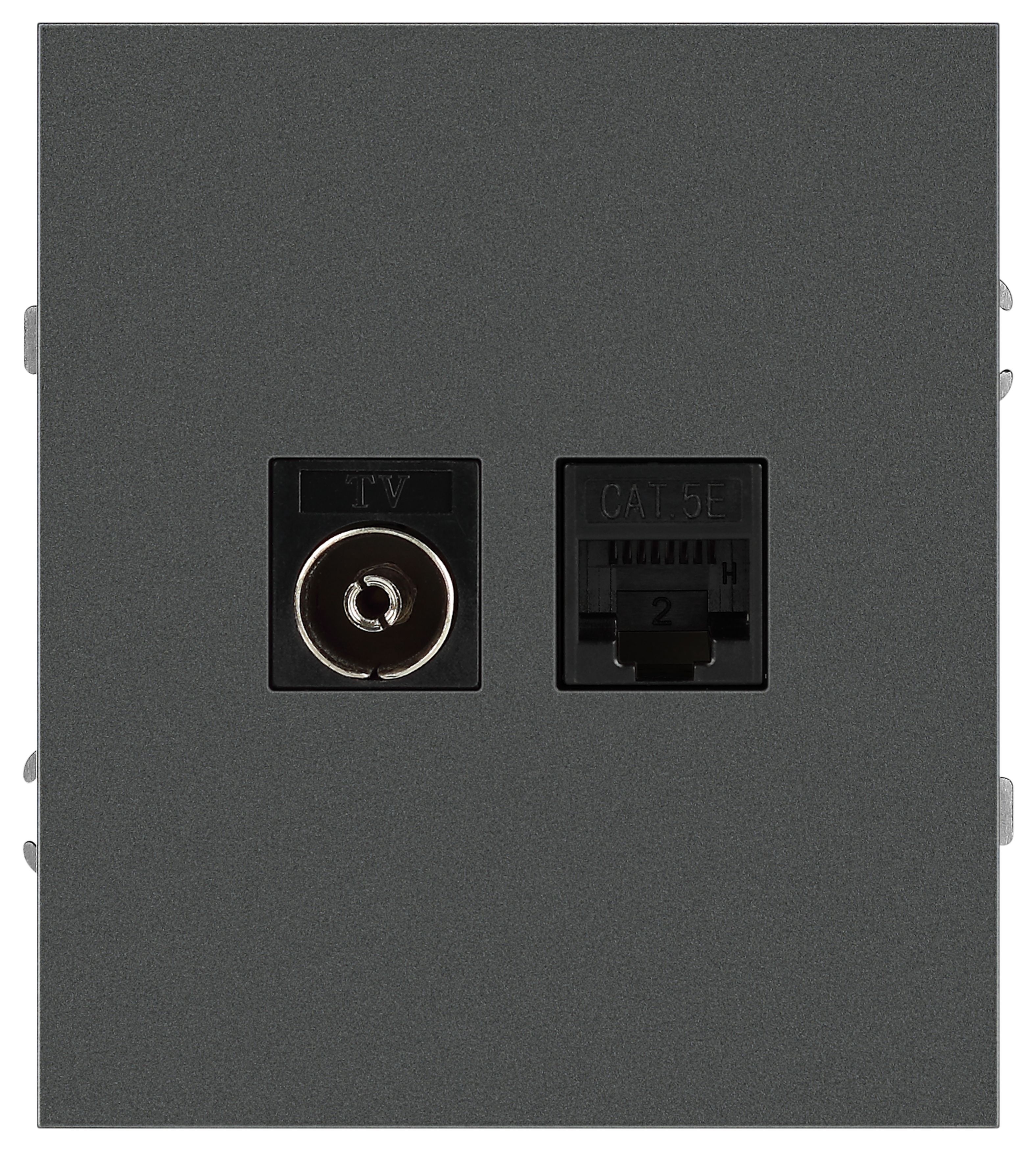 Розетка ЭРА Arktik 16-3110-06 комбинированная RJ45+TV графит