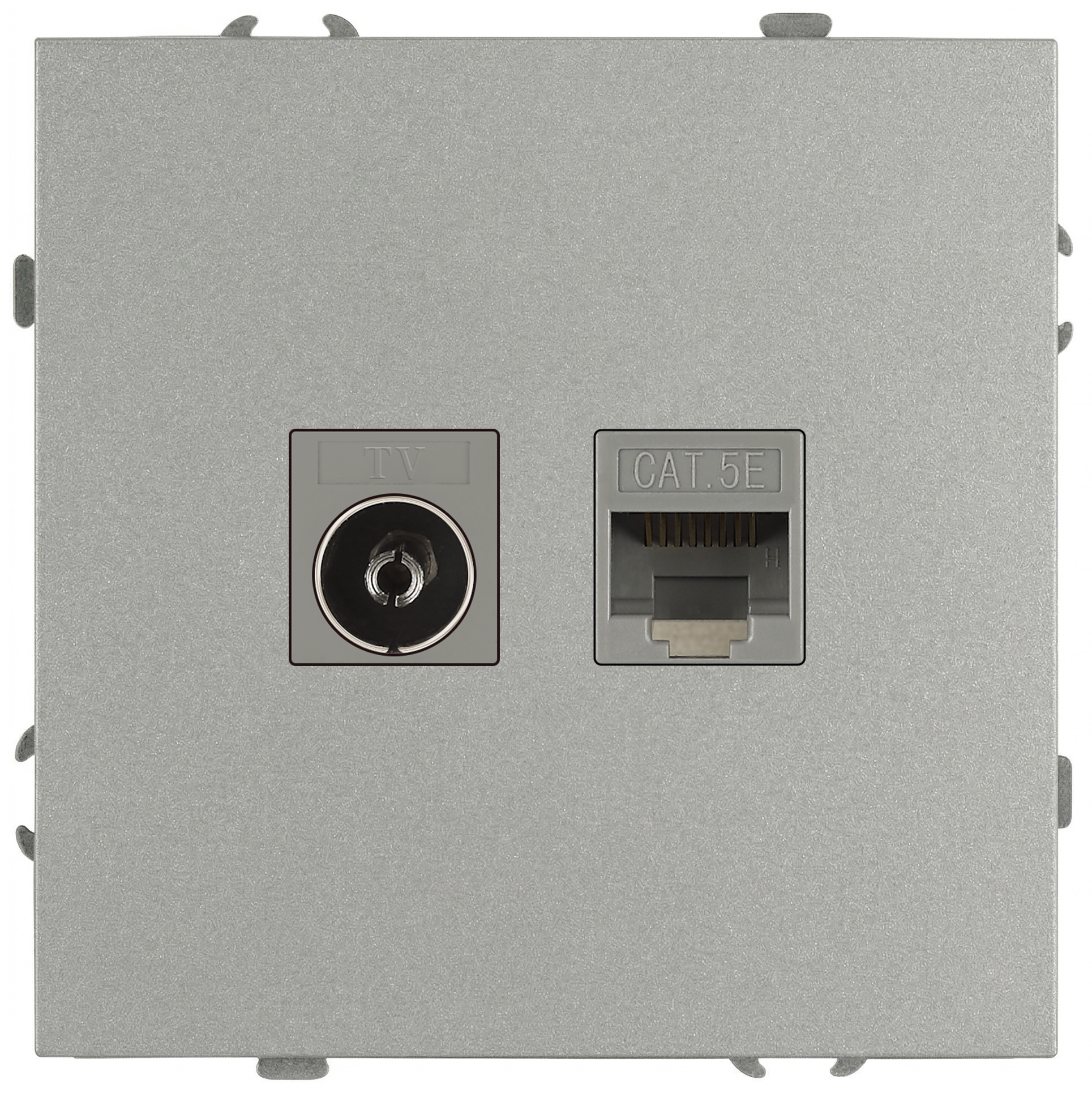 Розетка ЭРА Galaxy 15-3110-03 комбинированная RJ45+TV IP20 алюминий