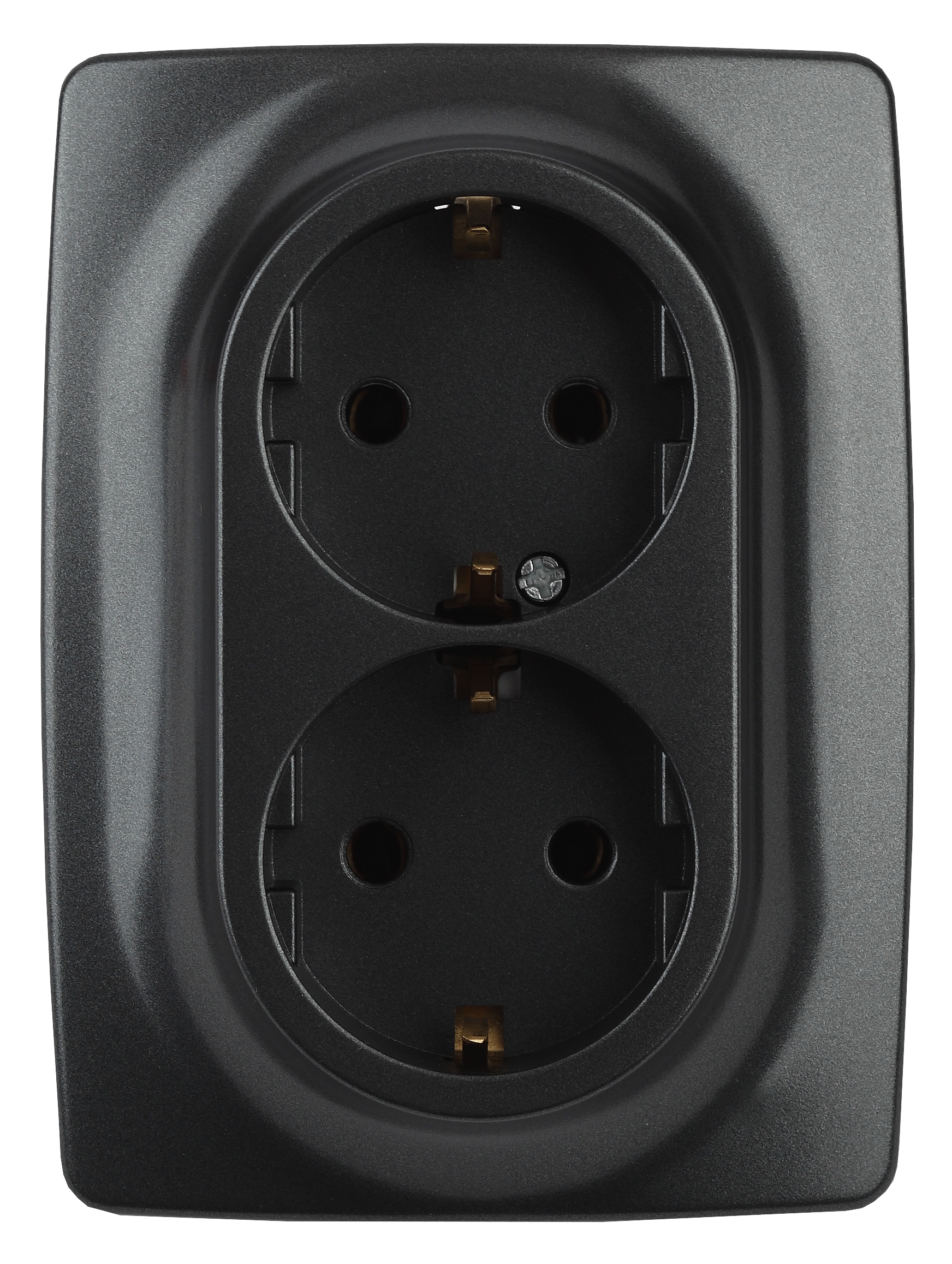 Розетка ЭРА Серия 12 12-2106-05 двойная с заземлением 2X2P+E Schuko 16A-250В IP20 антрацит