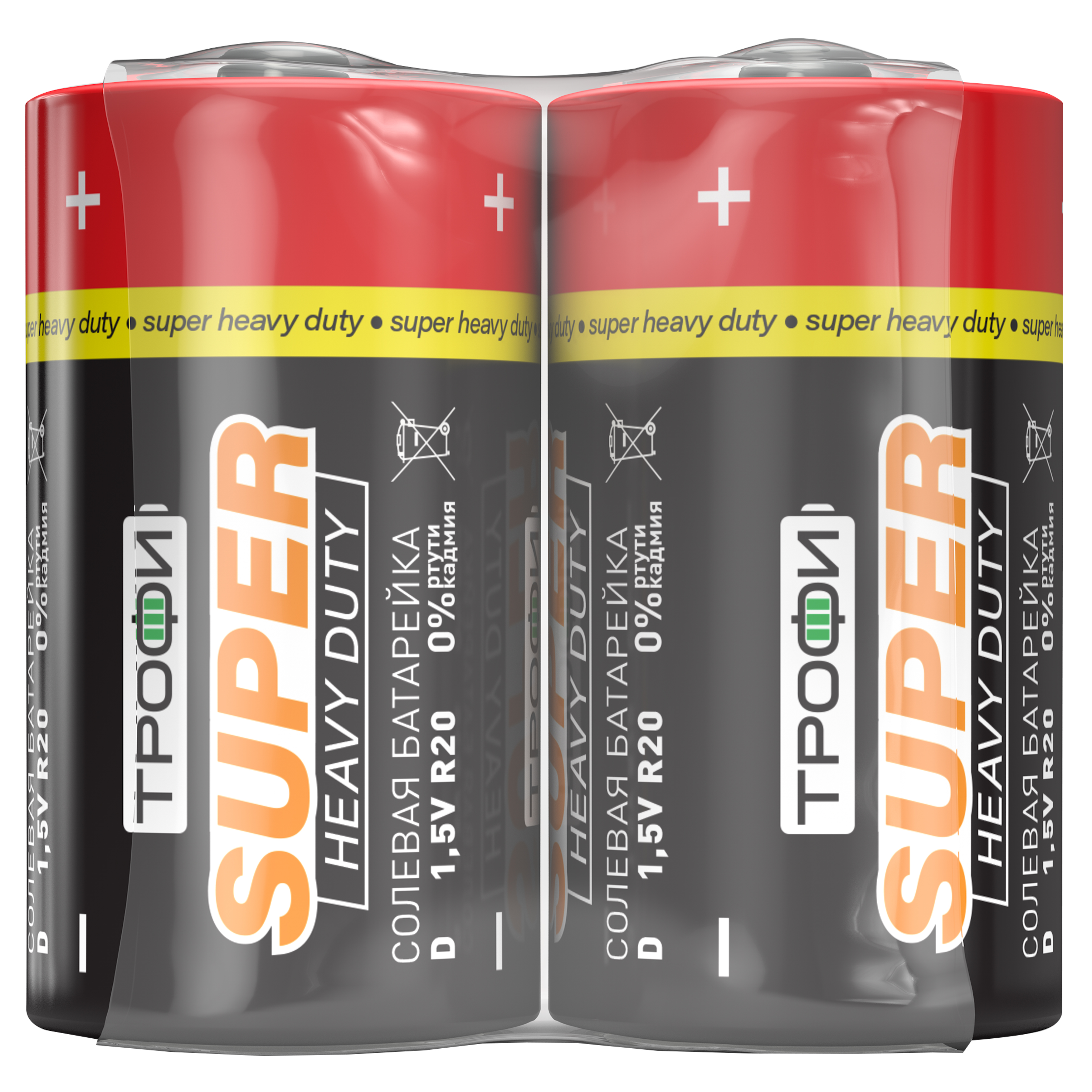 Батарейки Трофи R20-2S SUPER HEAVY DUTY Zinc (12/288/5184)