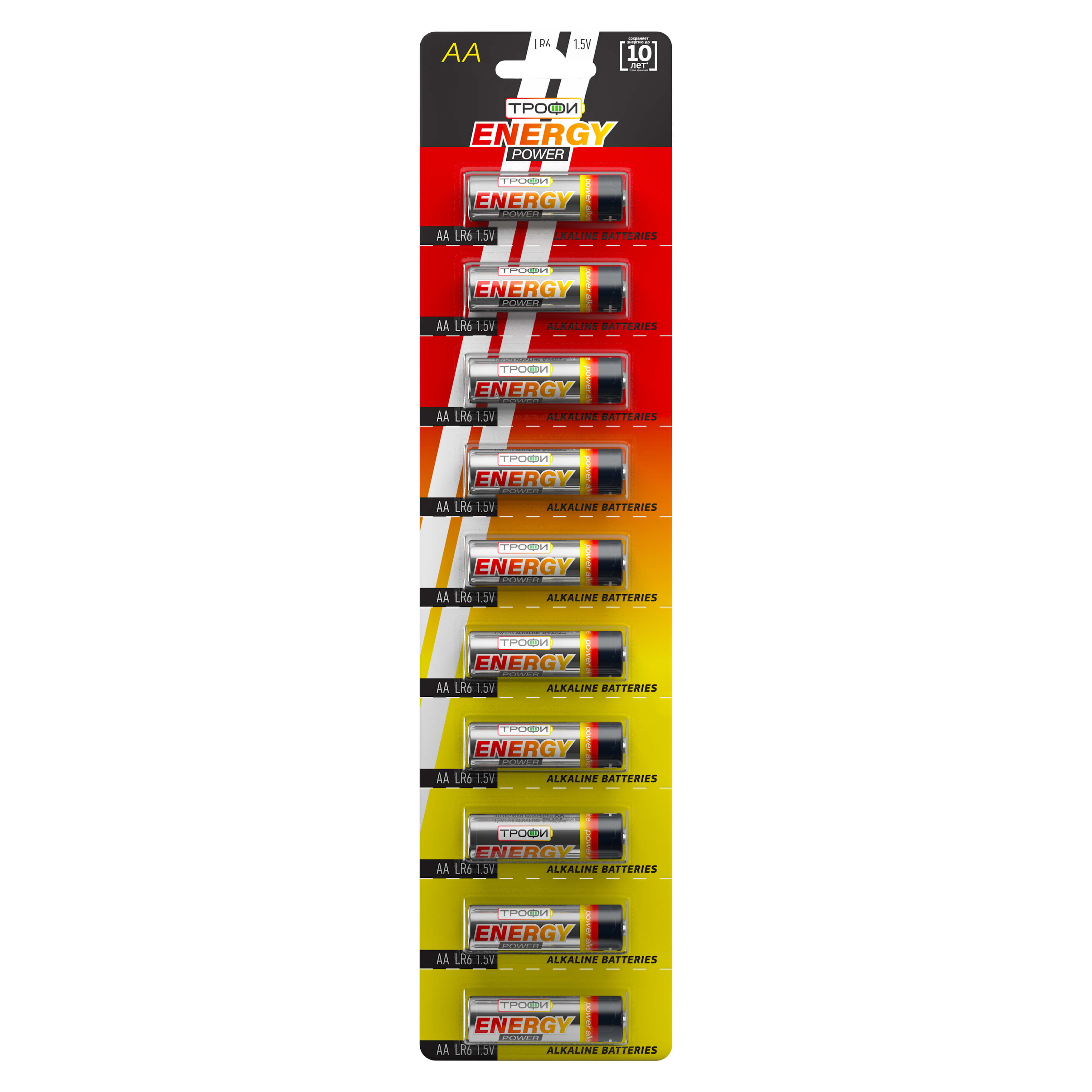 Батарейки Трофи LR6-10BL strip ENERGY POWER Alkaline (100/1000/20000)