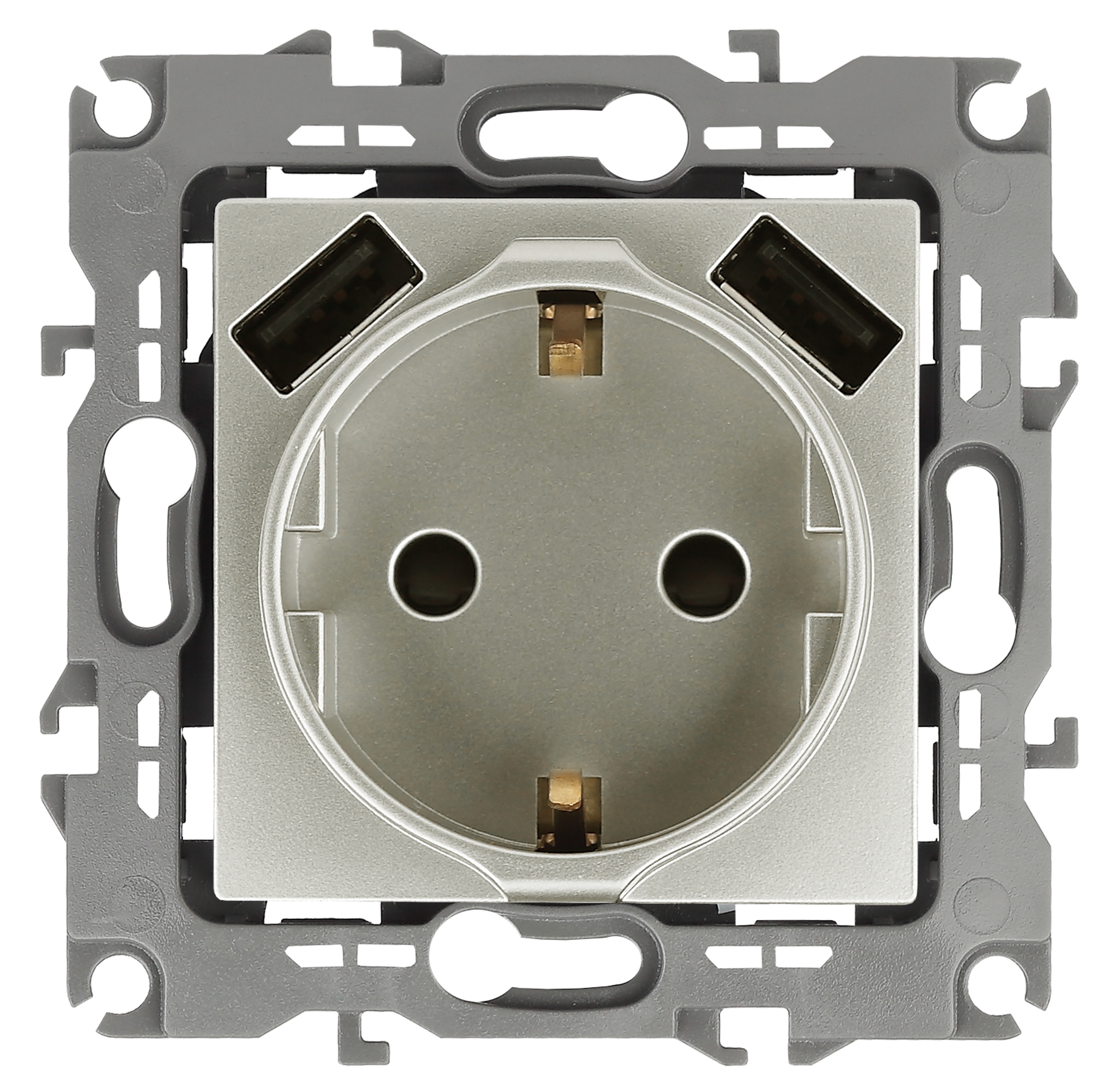 Розетка ЭРА Серия 12 12-4109-15 2P+E 16A-250В штор. с 2xUSB 5В-3А перламутр