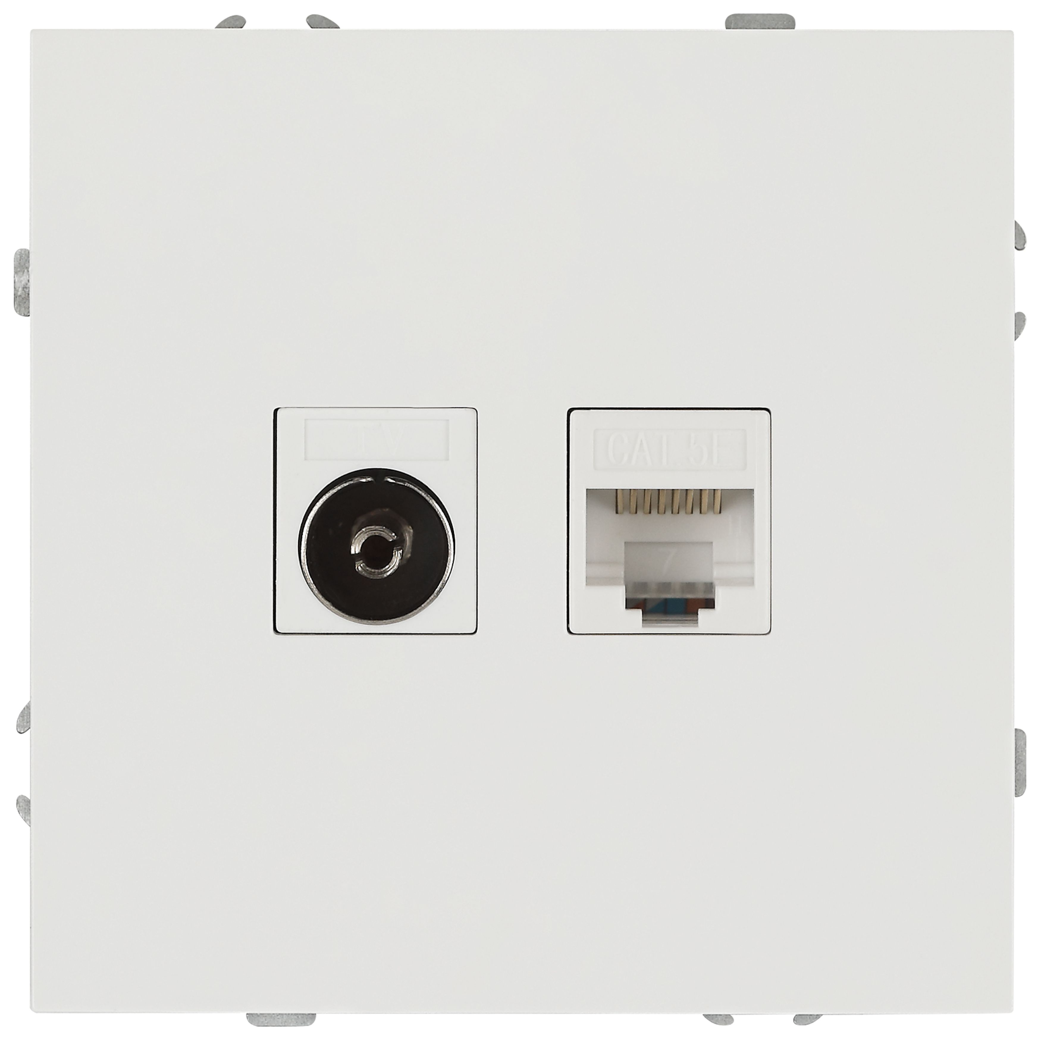 Розетка ЭРА Galaxy 15-3110-08 комбинированная RJ45+TV IP20 белый матовый