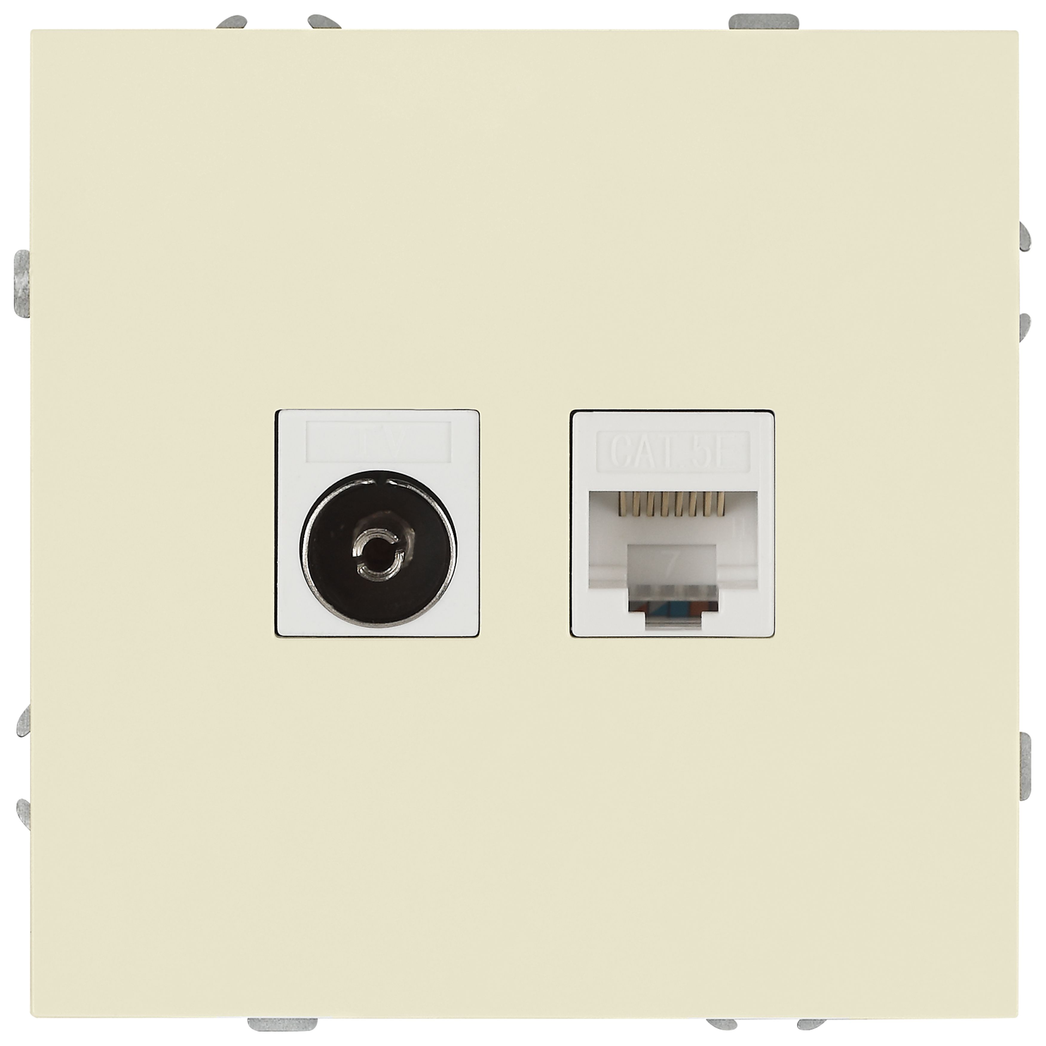 Розетка ЭРА Galaxy 15-3110-02 комбинированная RJ45+TV IP20 слоновая кость