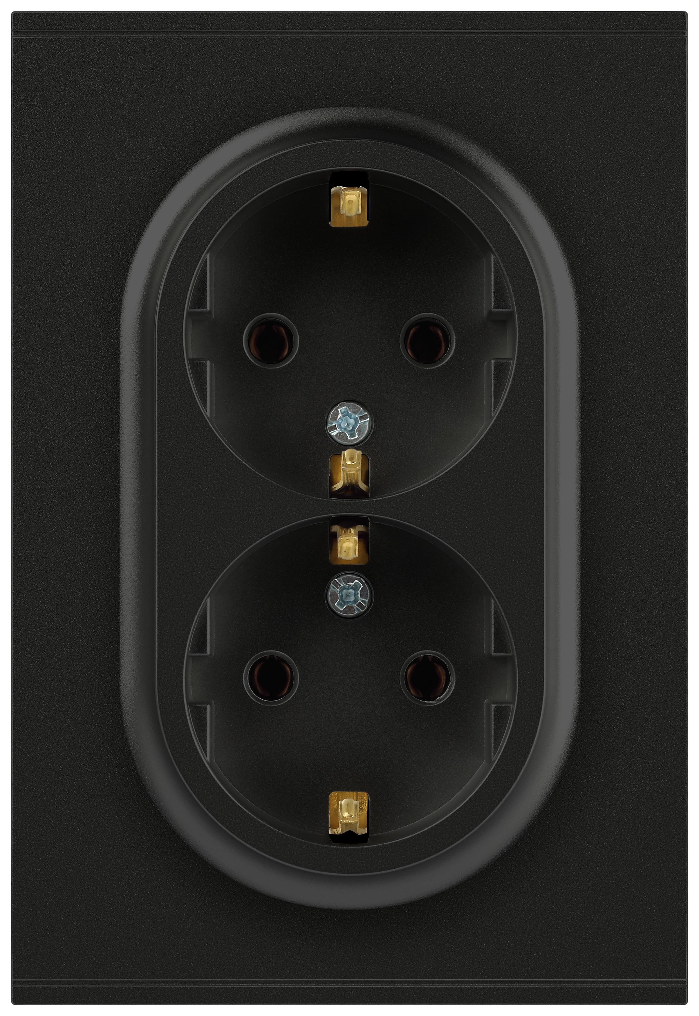 Розетка ЭРА Arktik 16-2105-05 двойная с заземлением 2X2P+E Schuko со шторками 16А-250В антрацит