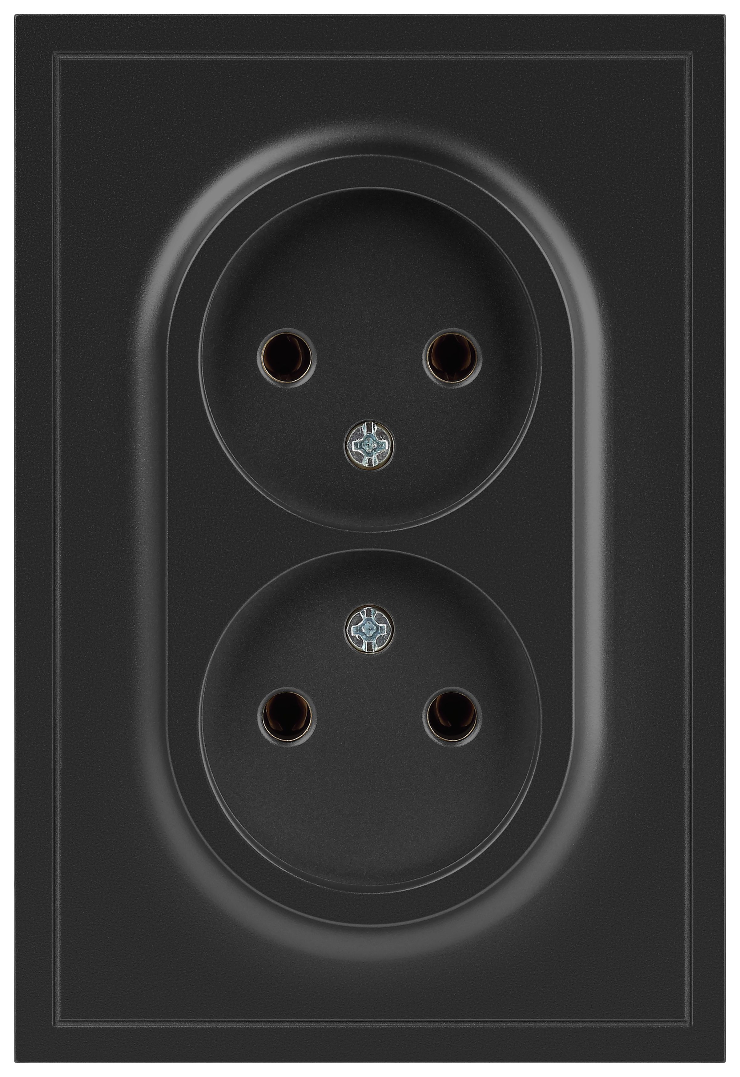 Розетка ЭРА Galaxy 15-2107-05 без заземления двойная 2X2P 16А-250В IP20 антрацит