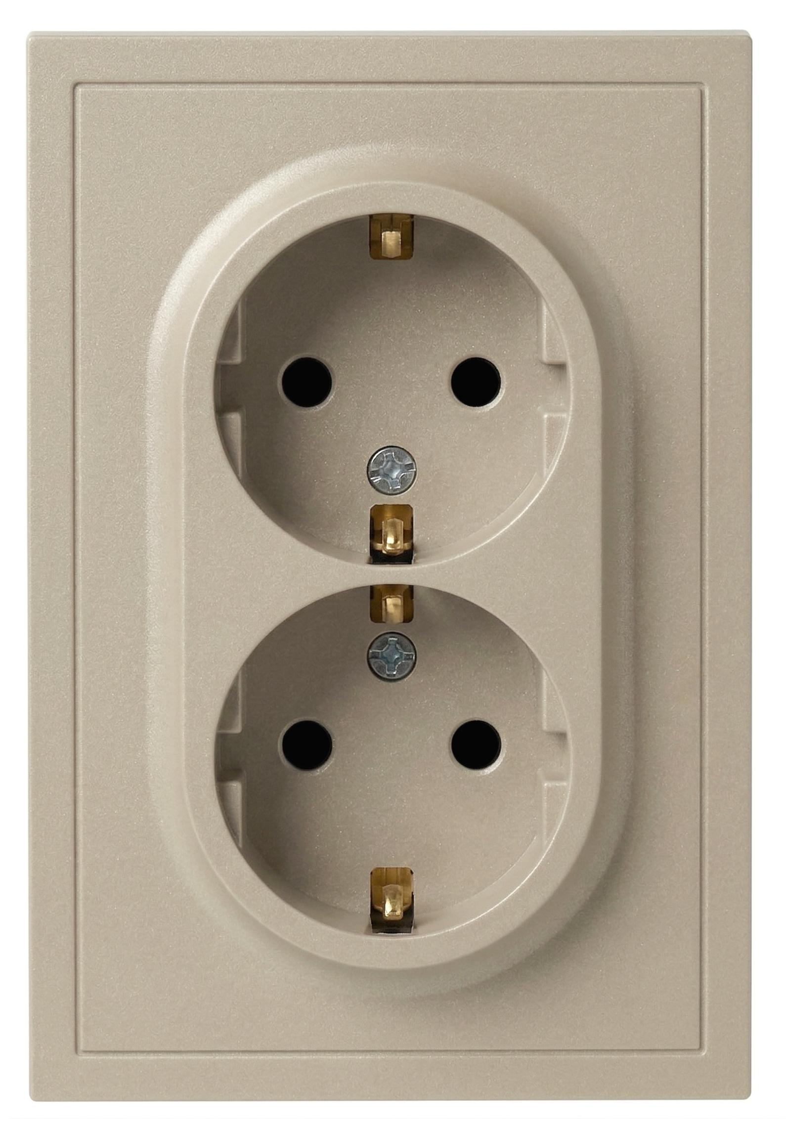 Розетка ЭРА Galaxy 15-2104-04 с заземлением двойная 2X2P+E Schuko 16А-250В IP20 шампань