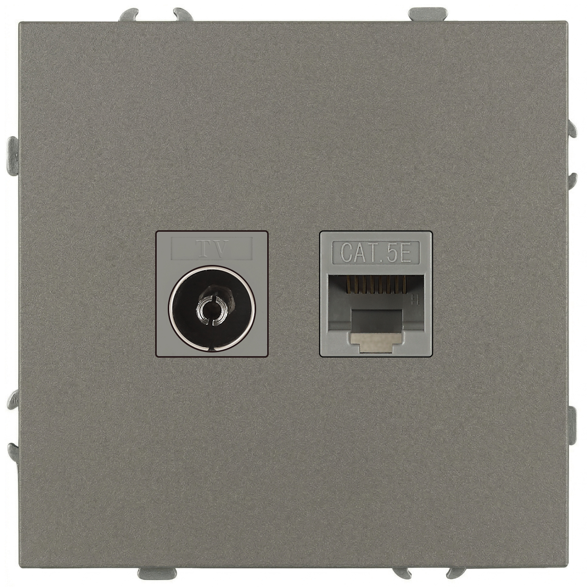 Розетка ЭРА Galaxy 15-3110-07 комбинированная RJ45+TV IP20 титан