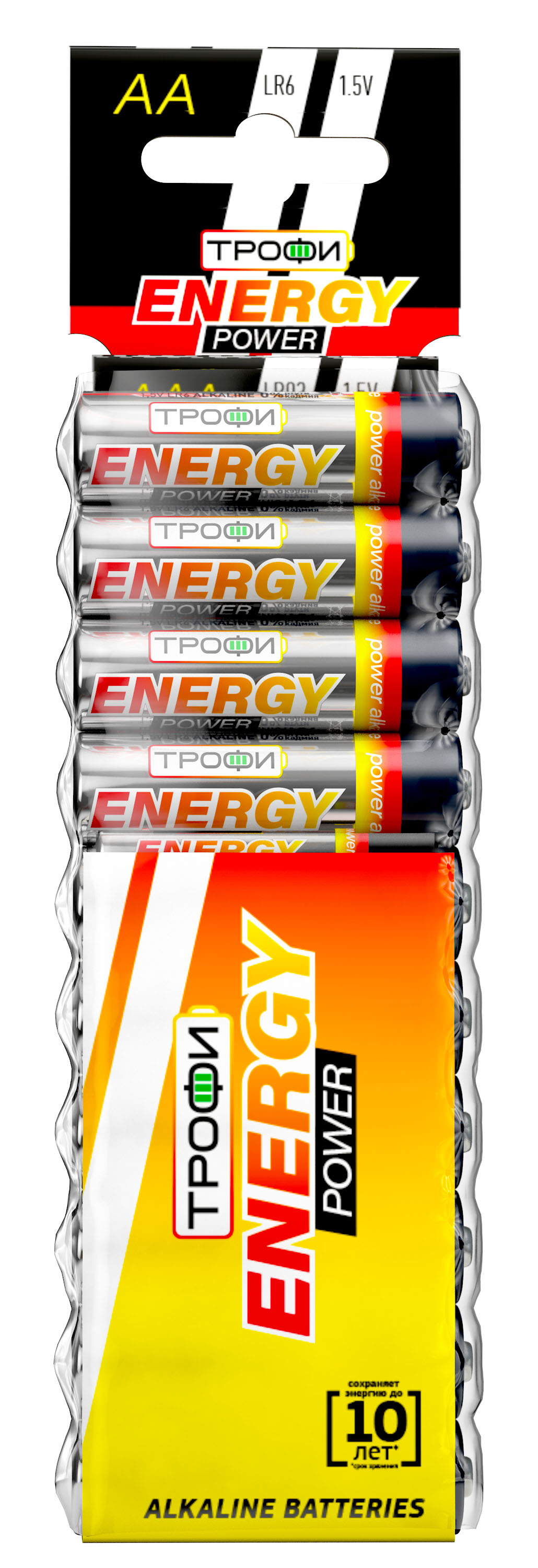 Батарейки Трофи LR6-10BL ENERGY POWER Alkaline (100/800/19200)