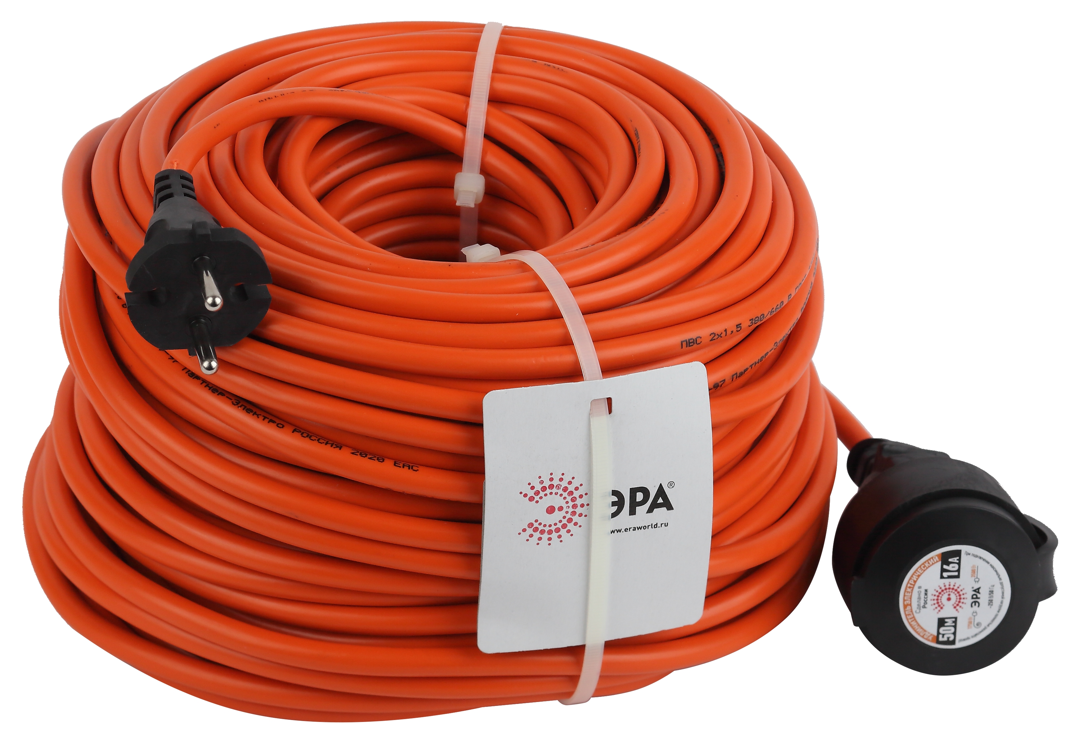 Удлинитель силовой ЭРА UPx-1-2x1.5-50m в бухте без заземления 50м 1 розетка ПВС 2x1.5мм2