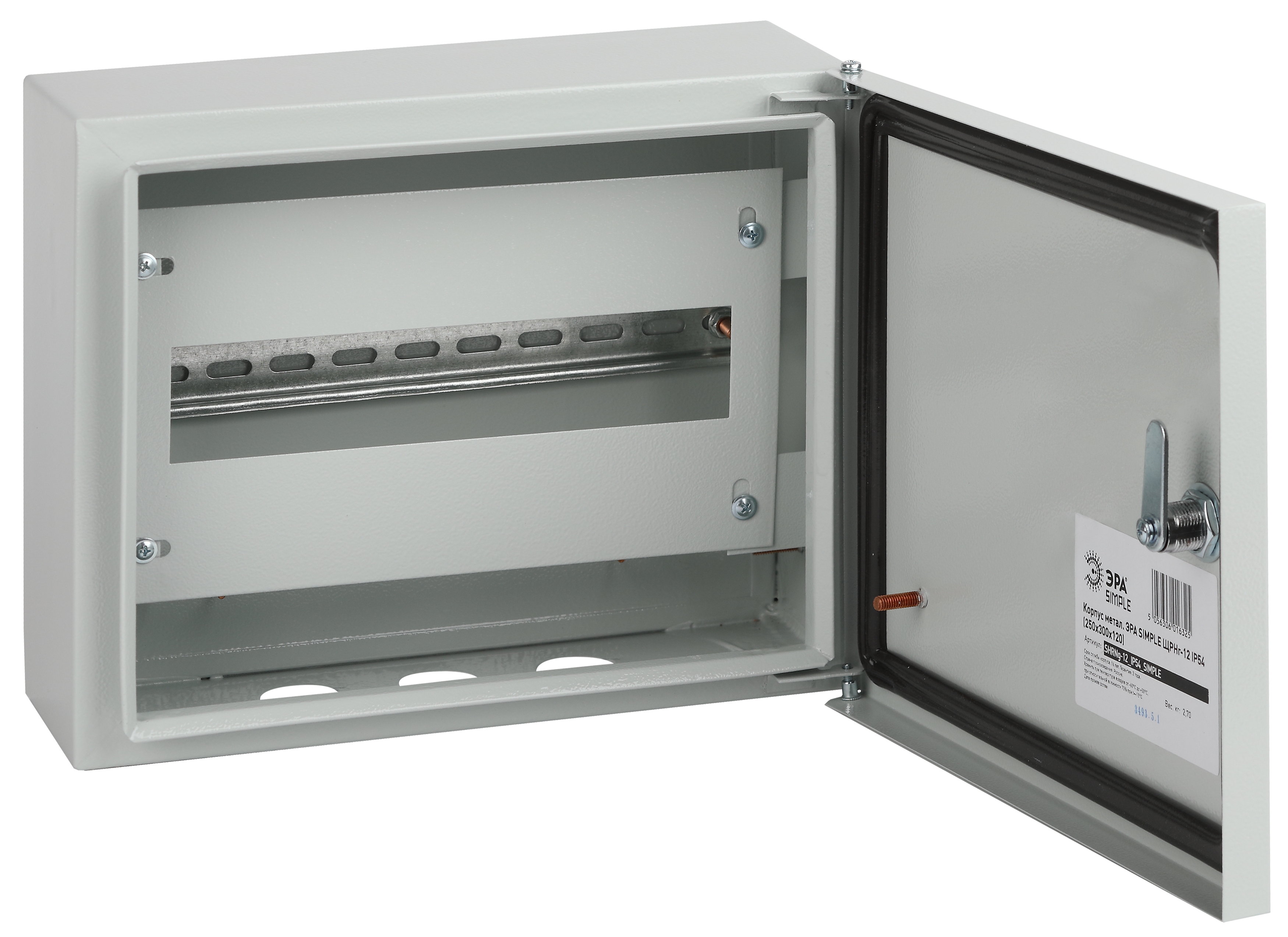 Корпус металлический навесной ЭРА SIMPLE ЩРНг-12 (250х300х120) IP54 У2 серый