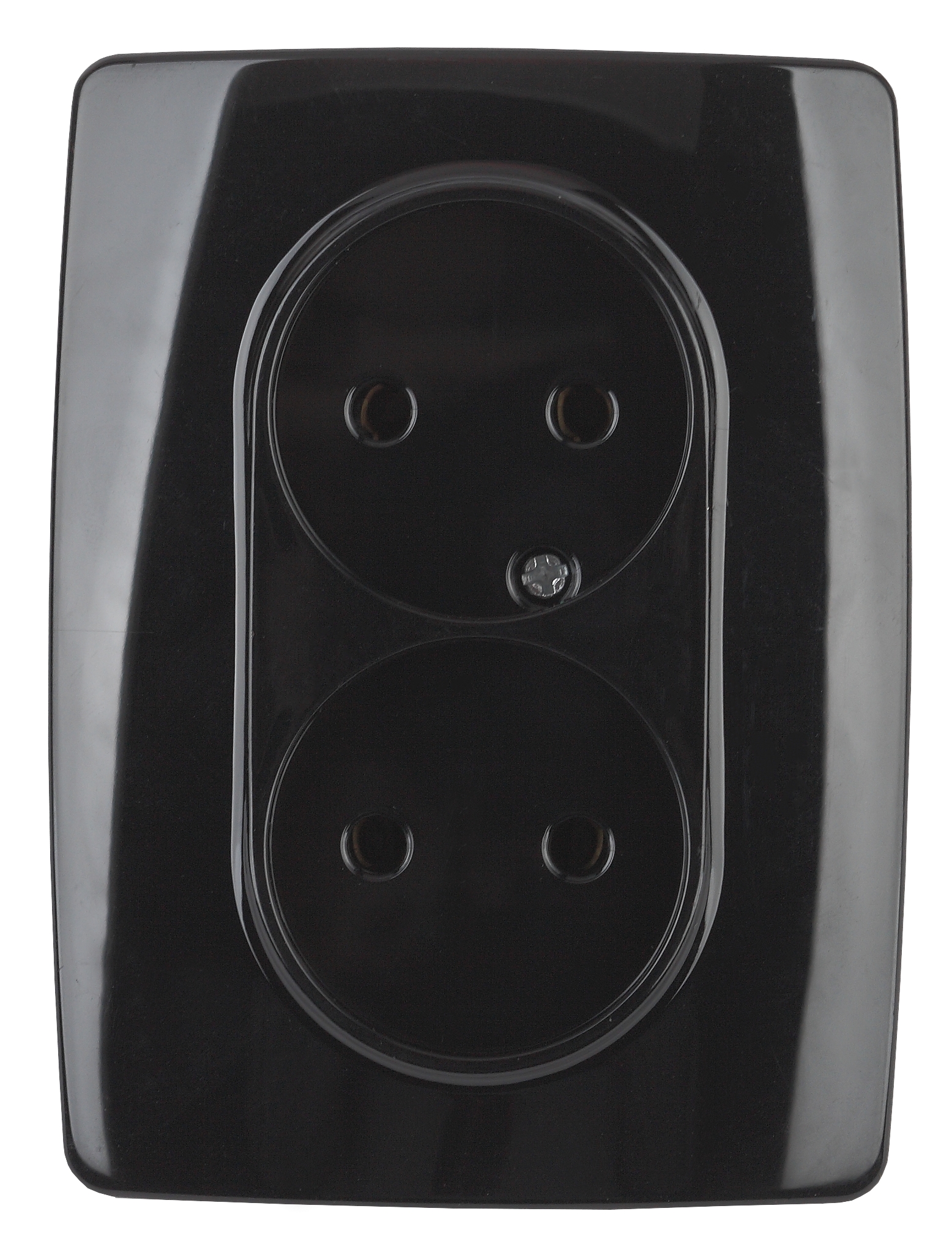 Розетка ЭРА Серия 12 12-2107-06 двойная без заземления 2X2P 16A-250В IP20 чёрный