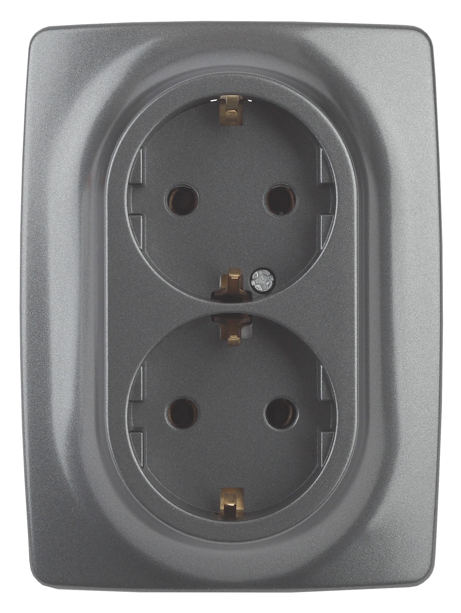 Розетка ЭРА Серия 12 12-2108-12 2X2P+E Schuko со шторками 16A-250В IP20 графит