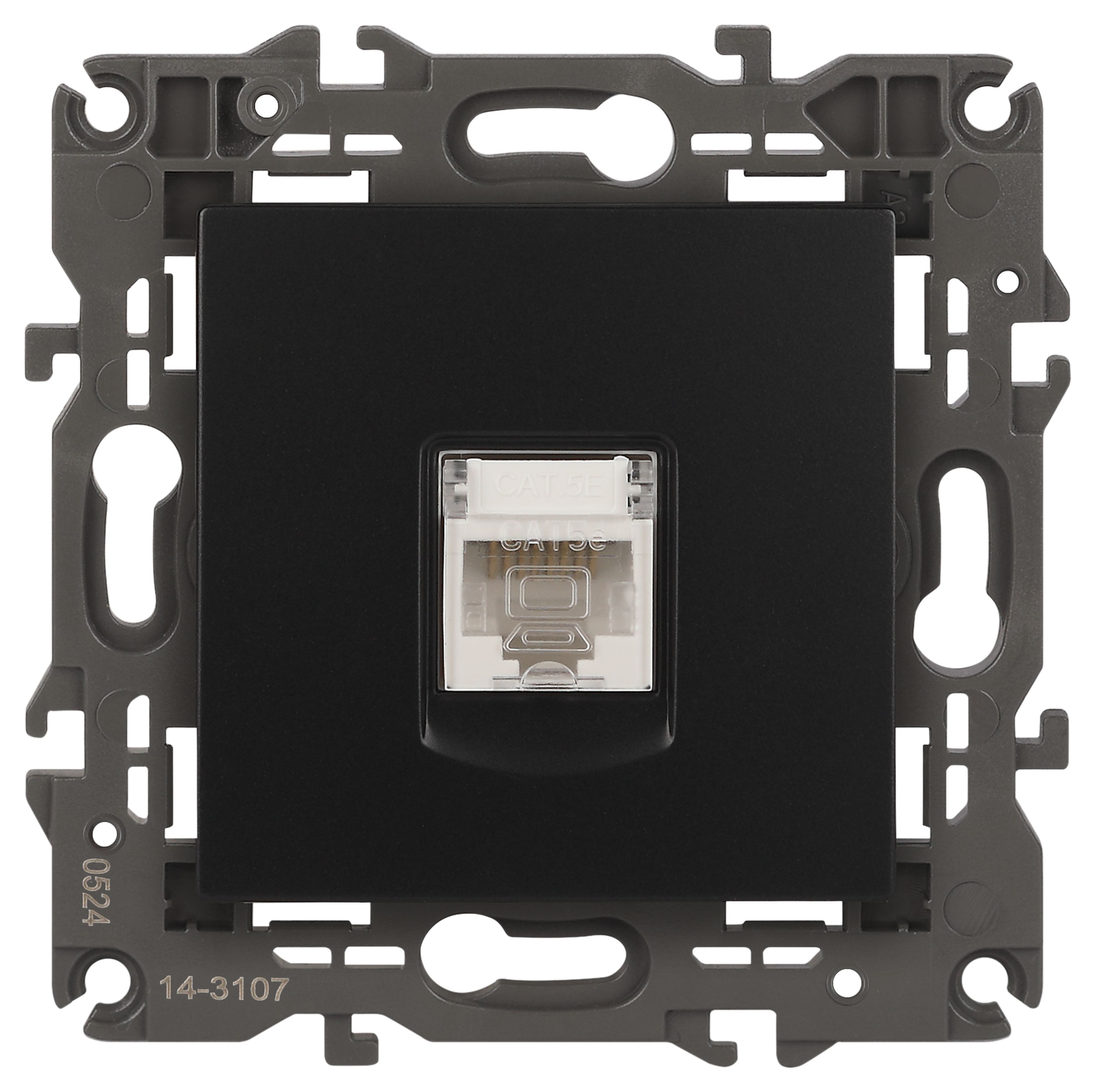 Розетка ЭРА Elegance 14-3107-05 информационная RJ45 IP20 антрацит
